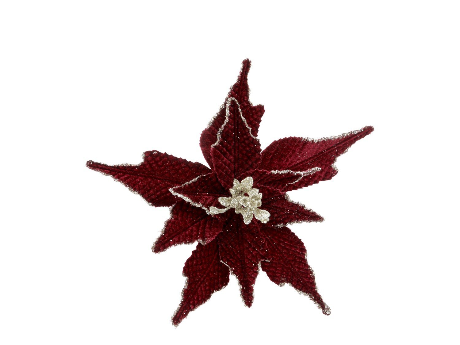 Fleur Blume mit Clips, Tannenbaumschmuck, dunkelrot Ø 25 cm