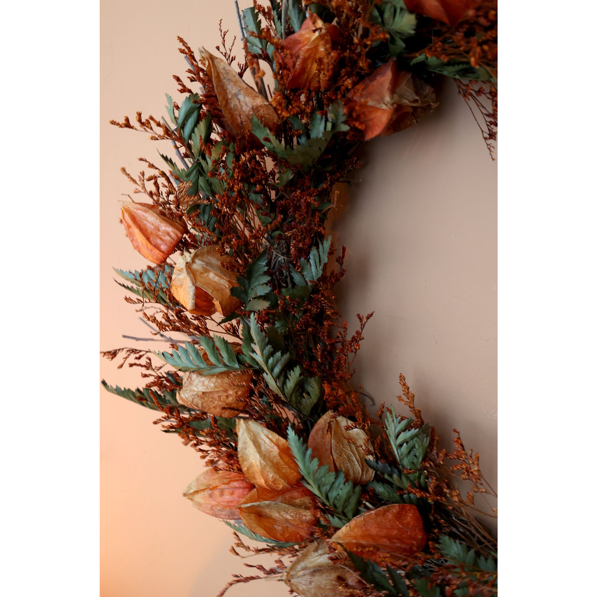 Fleur Blumenkranz mit Physalis, terracotta 