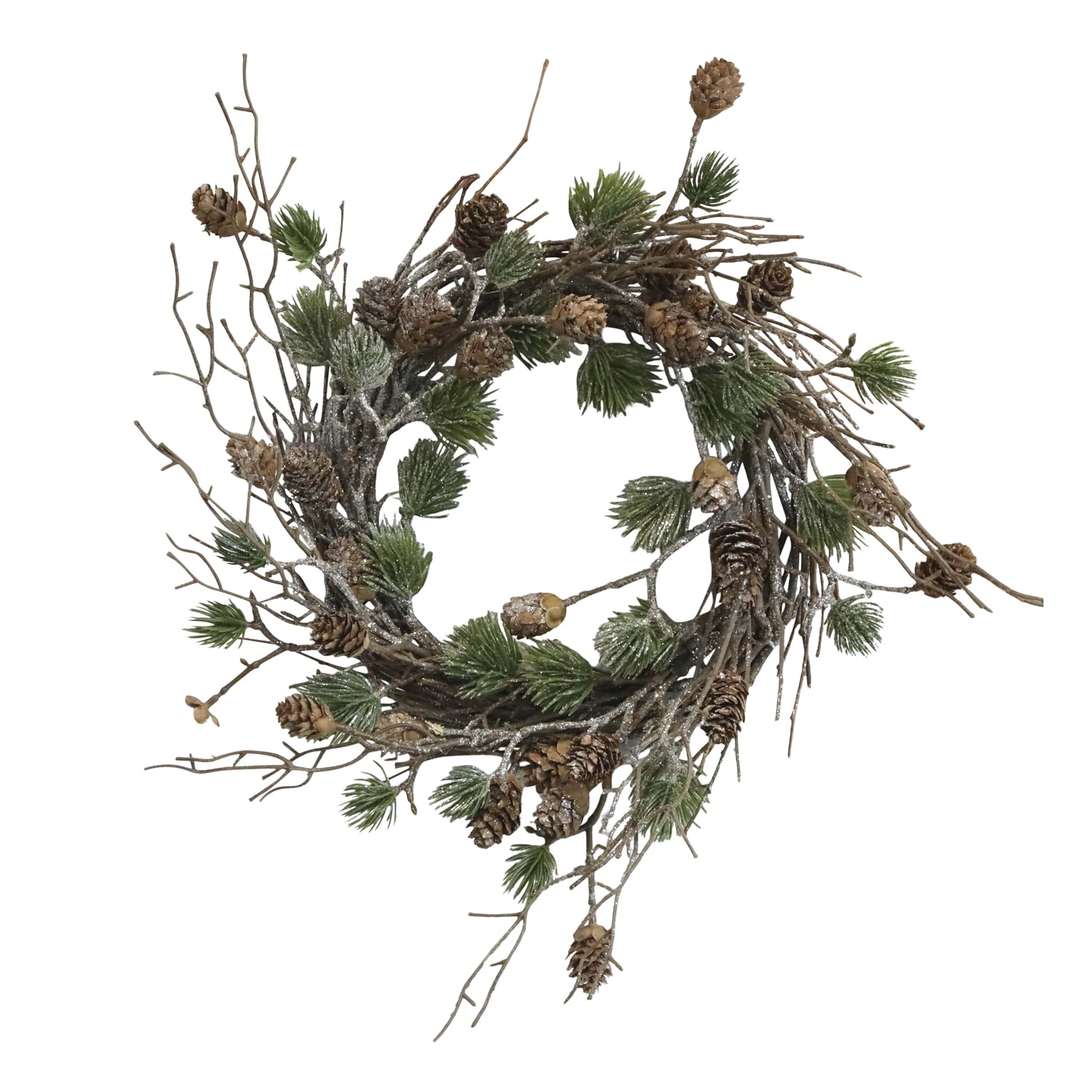 Fleur Kranz aus Zedernholz mit Zapfen, grün 