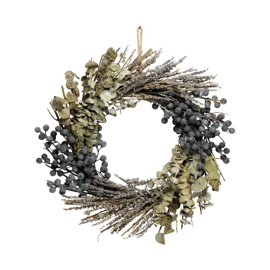 Fleur Kranz mit Eukalyptus Lavendel und Beeren,  