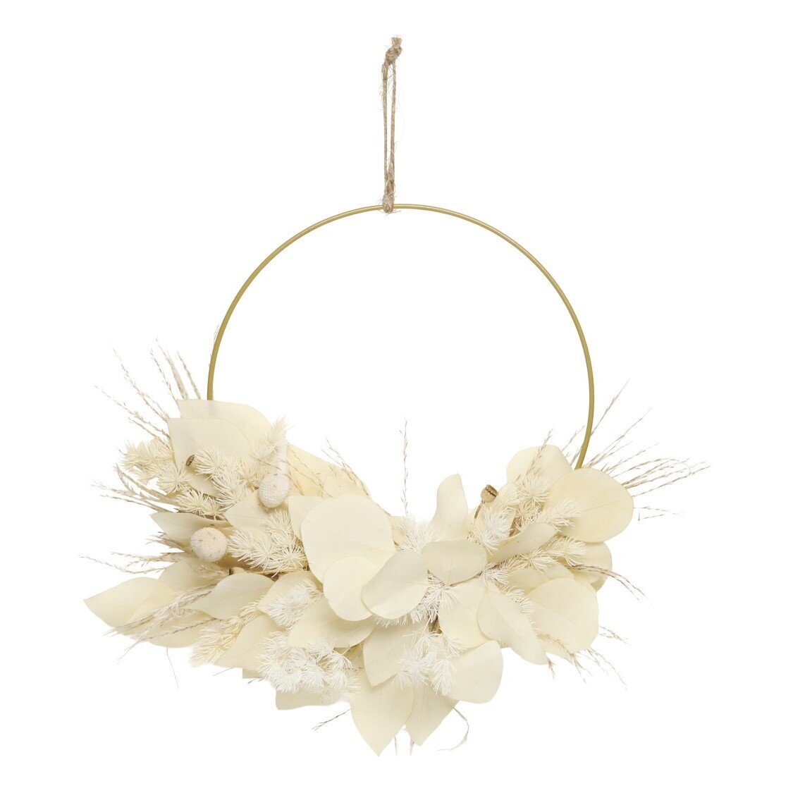 Fleur Kranz mit getrockneten Blumen, creme 