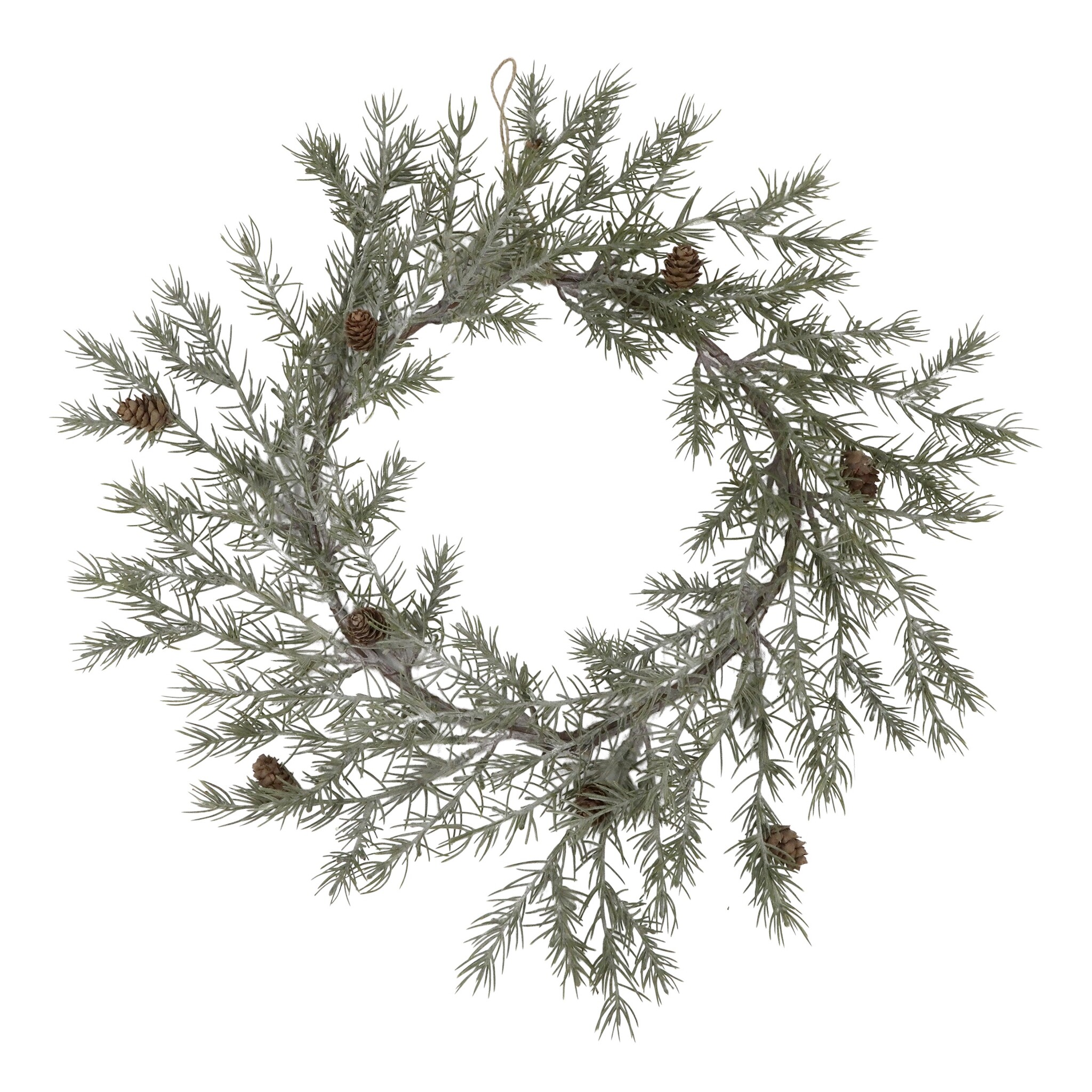 Fleur Künstlicher Kranz mit Zapfen, grün 