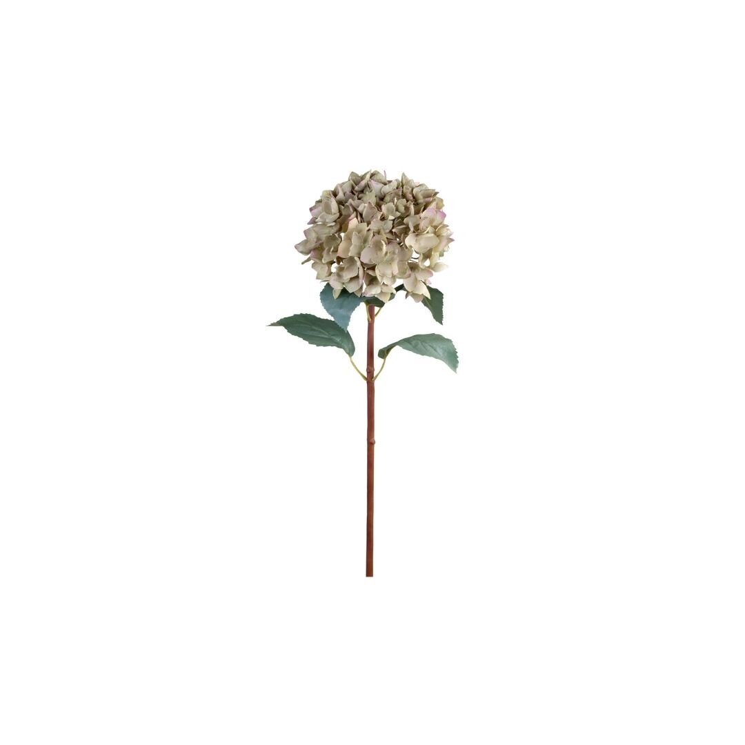Fleur Kunstblume Hortensie mit Blatt, verte 