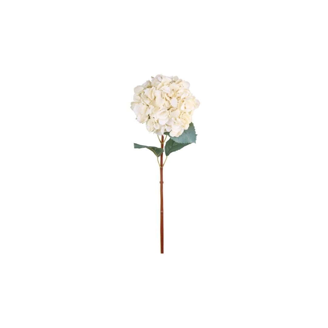 Fleur Kunstblume Hortensie mit Blatt, creme 