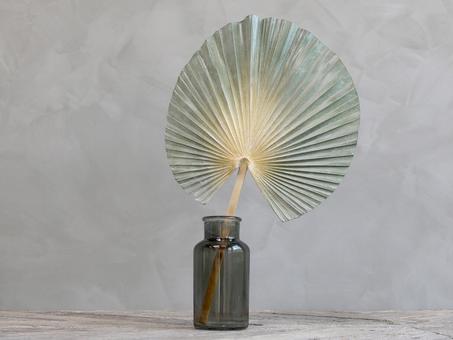 Kunstpflanze Palmen Blatt, staubgrün 