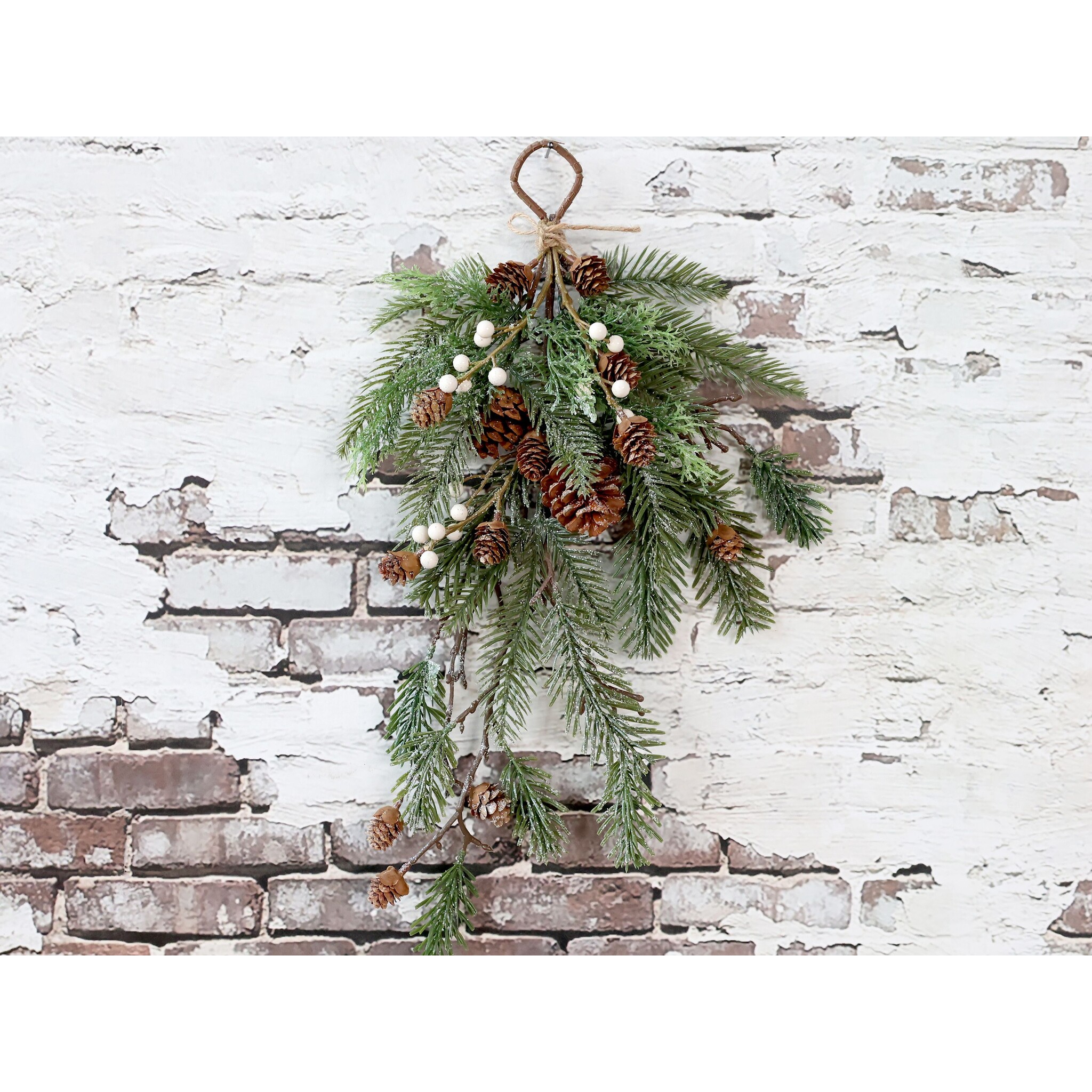 Fleur Zweig mit Tanne und Zapfen zum Aufhängen, natur 