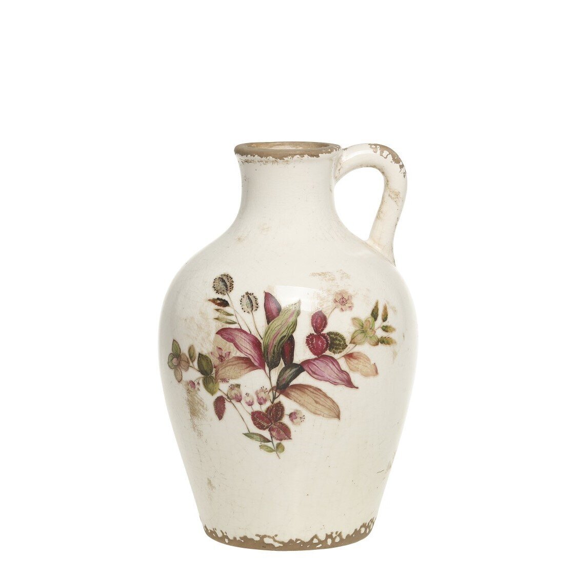 Florac Flasche mit Blumenmotiv, creme 