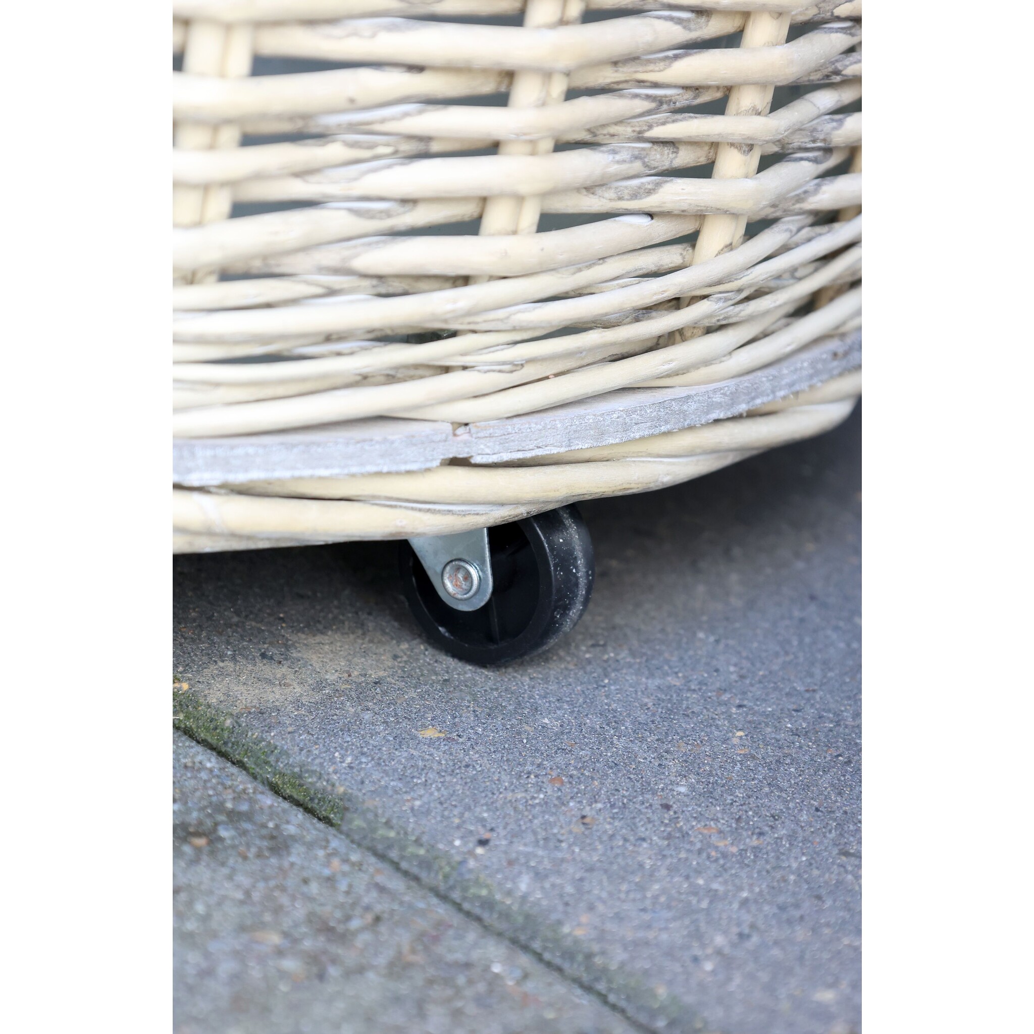 Französische Körbe auf Rädern 3er, natur 