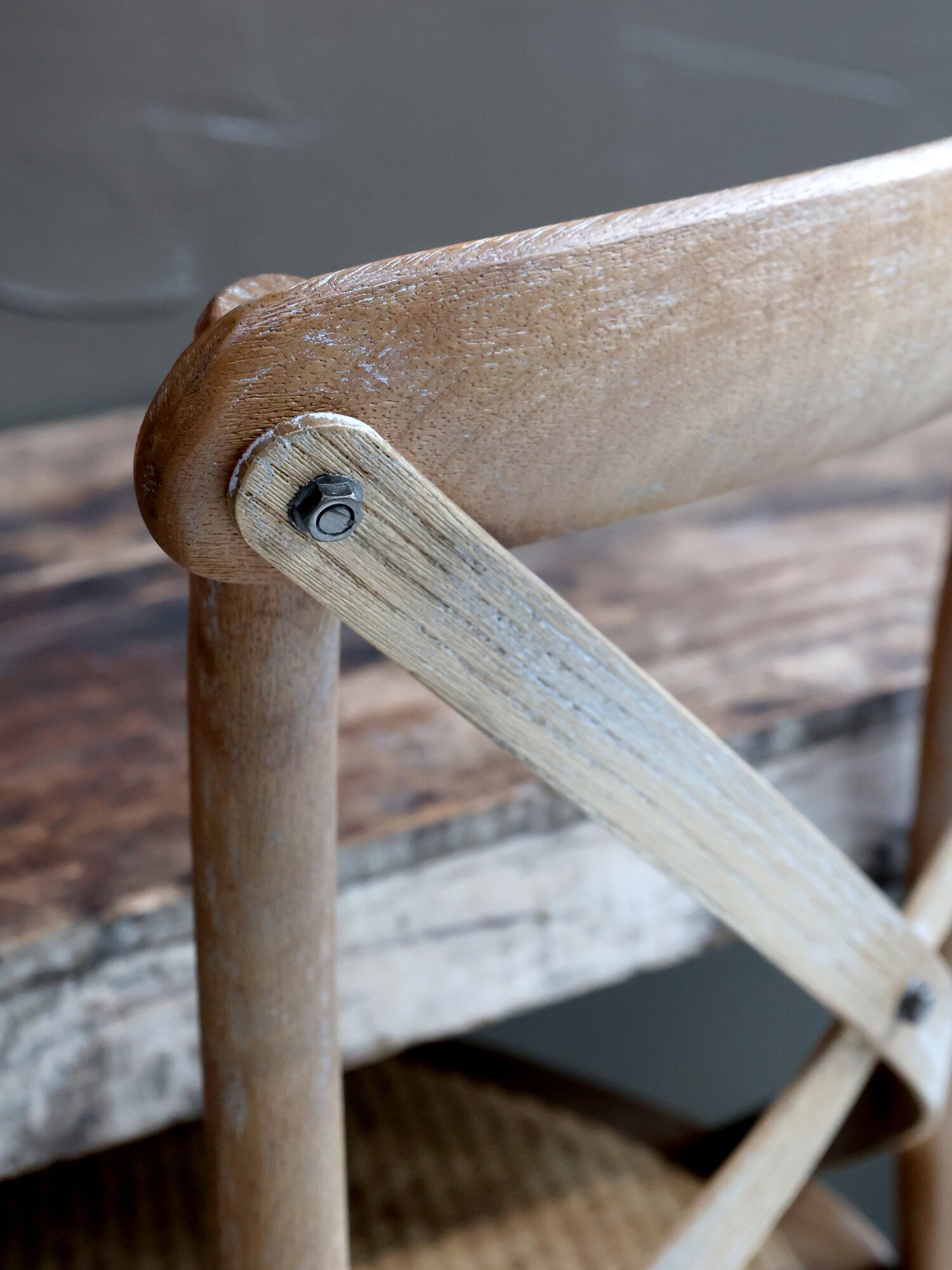 Französischer Esstischstuhl mit Geflechtsitz, natur 