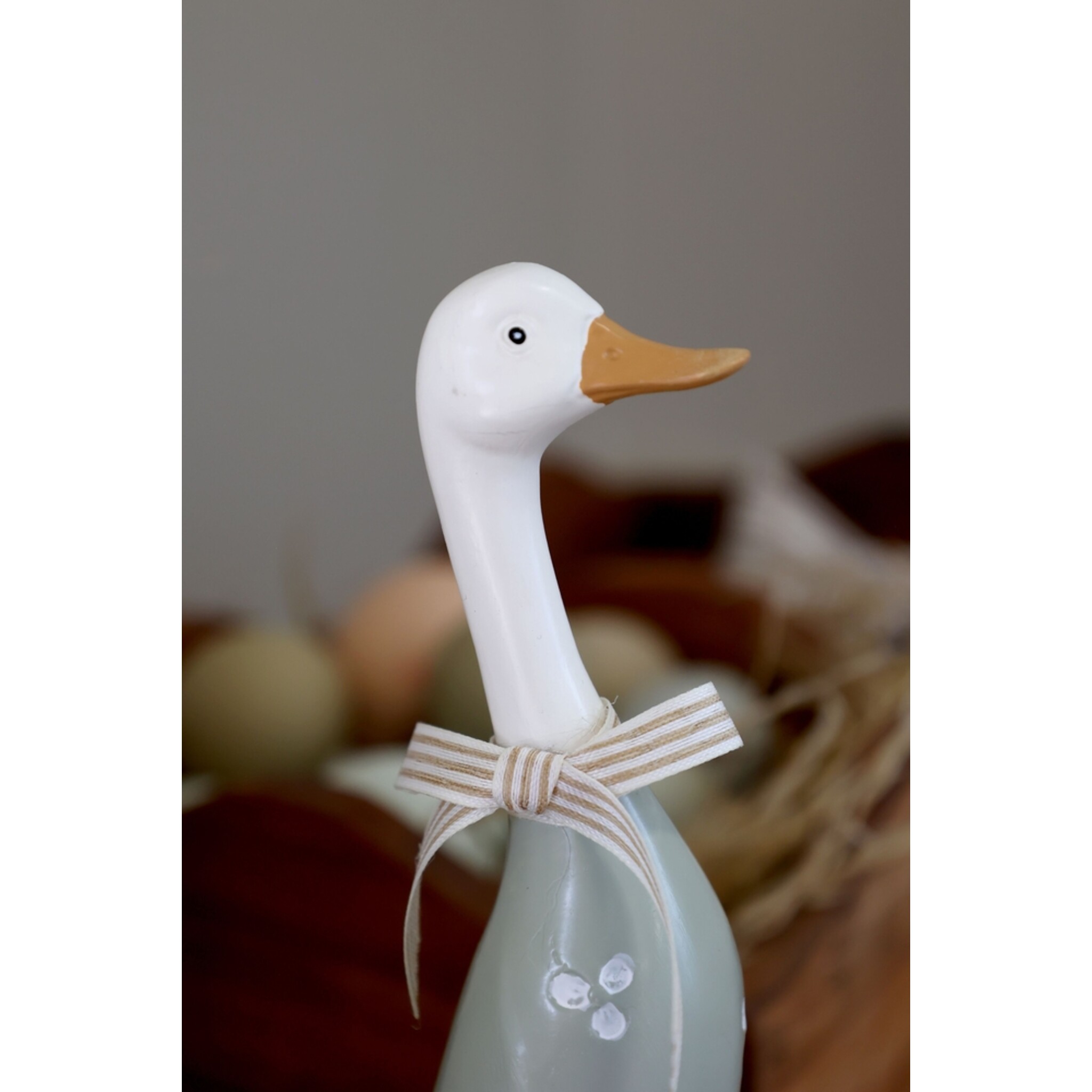 Nostalgisches Gänse Deko 2er Set, opal 