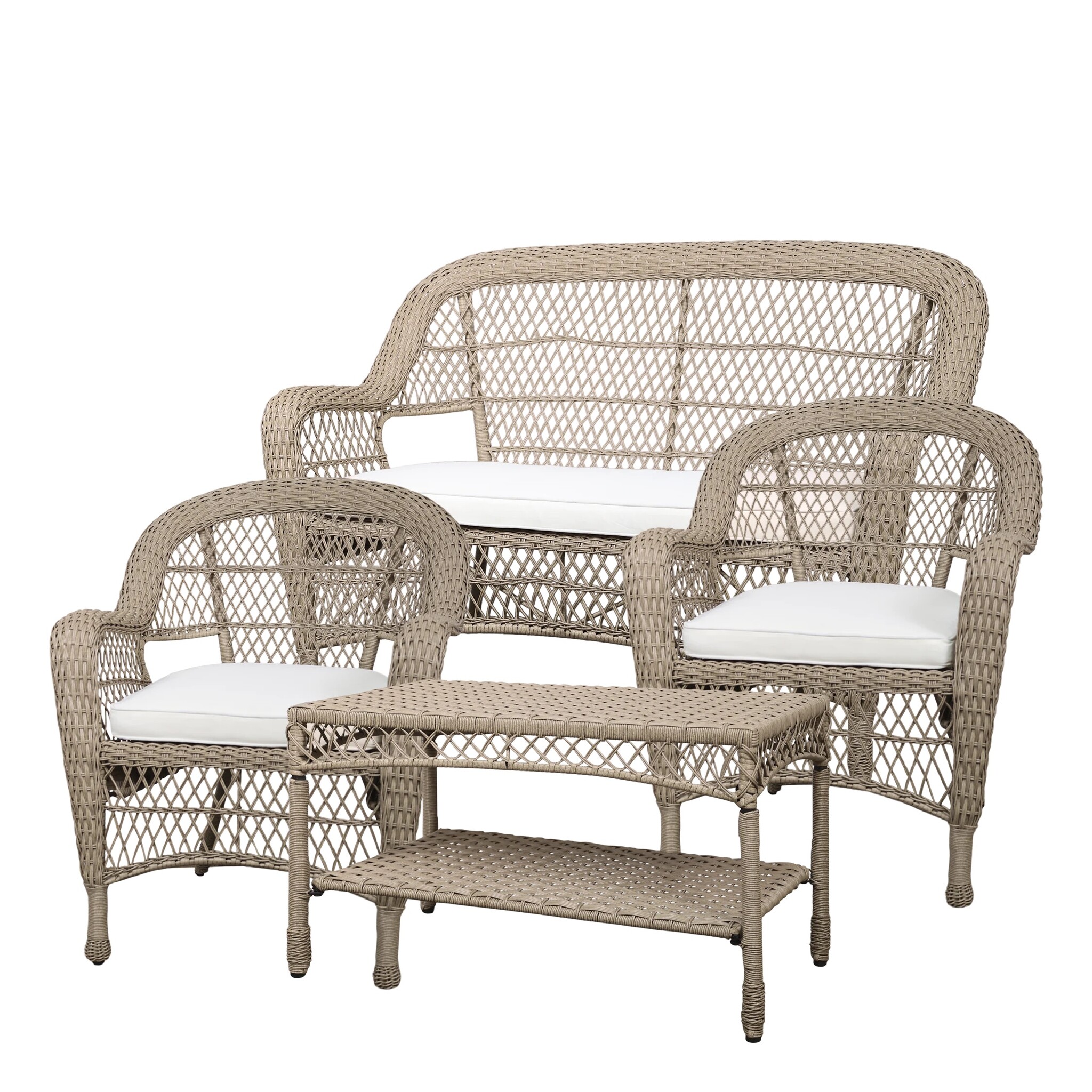 Chic Antique Garten Lounge Geflochten - Landhausstil, natur 