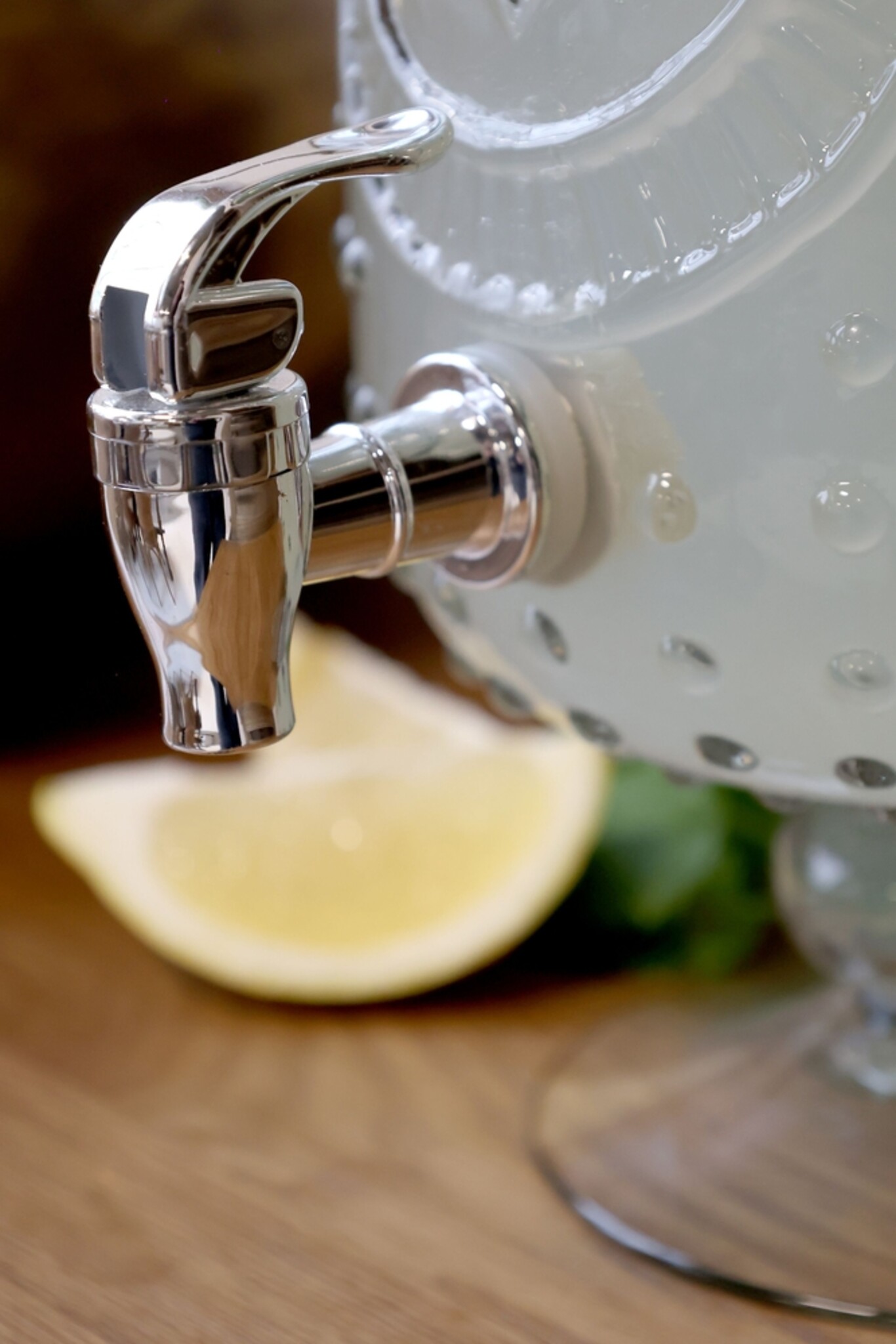 Chic Antique Getränkespender Glas & Mangoholz, klar 