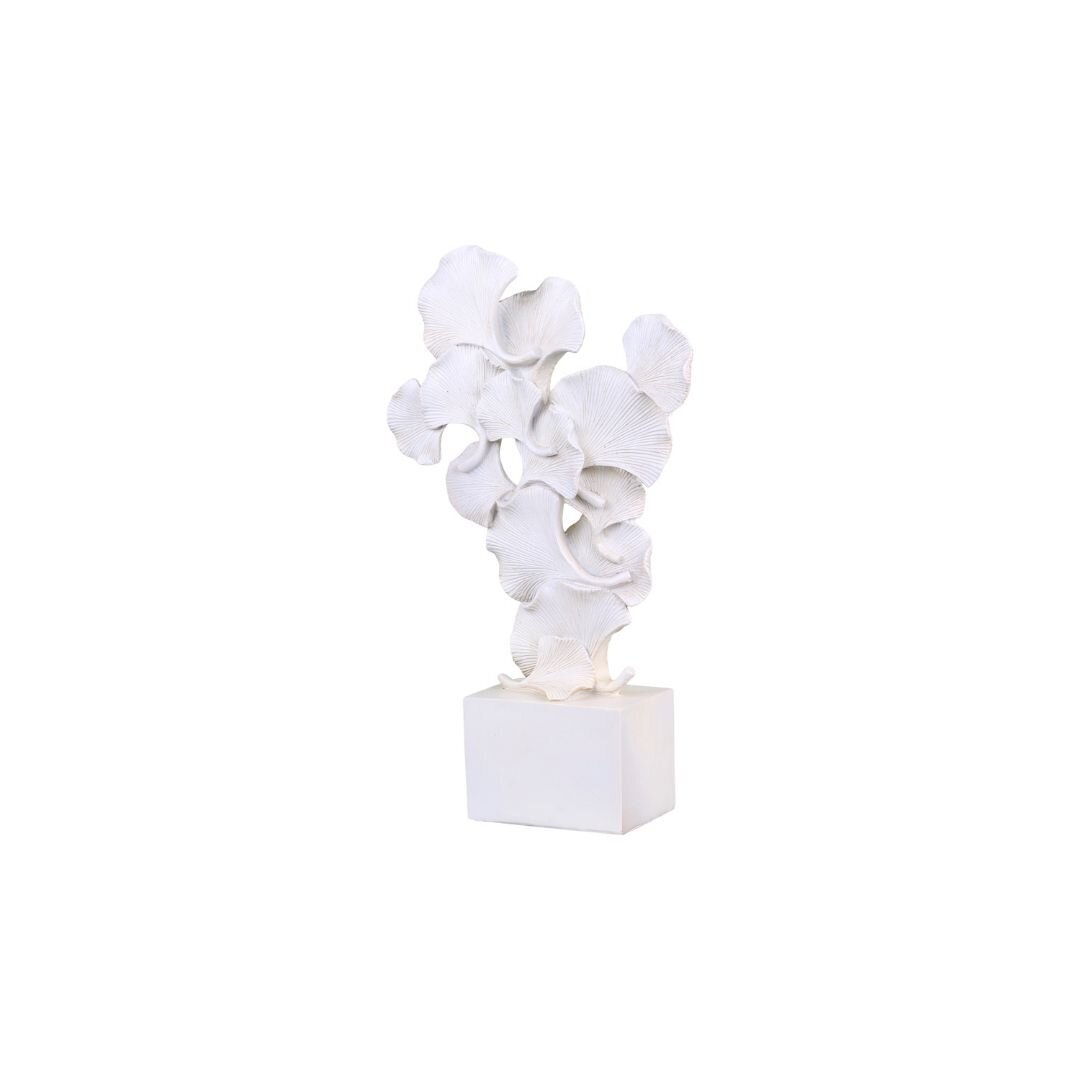 Ginkgo Dekor auf Fuss, creme L21 x B7 x H35 cm