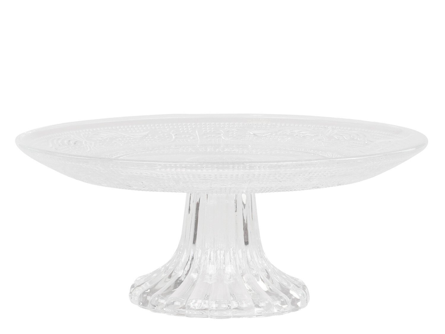 Glas Etagere mit Muster, klar H7,5/Ø18 cm