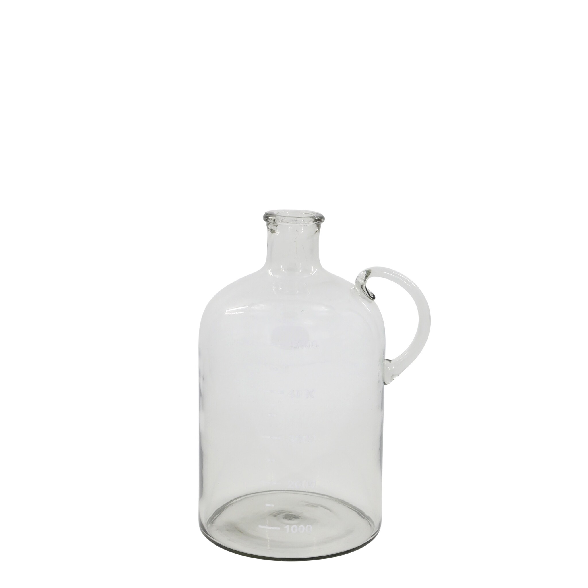 Glas Flasche mit Text, klar Höhe 32, Ø 18 cm