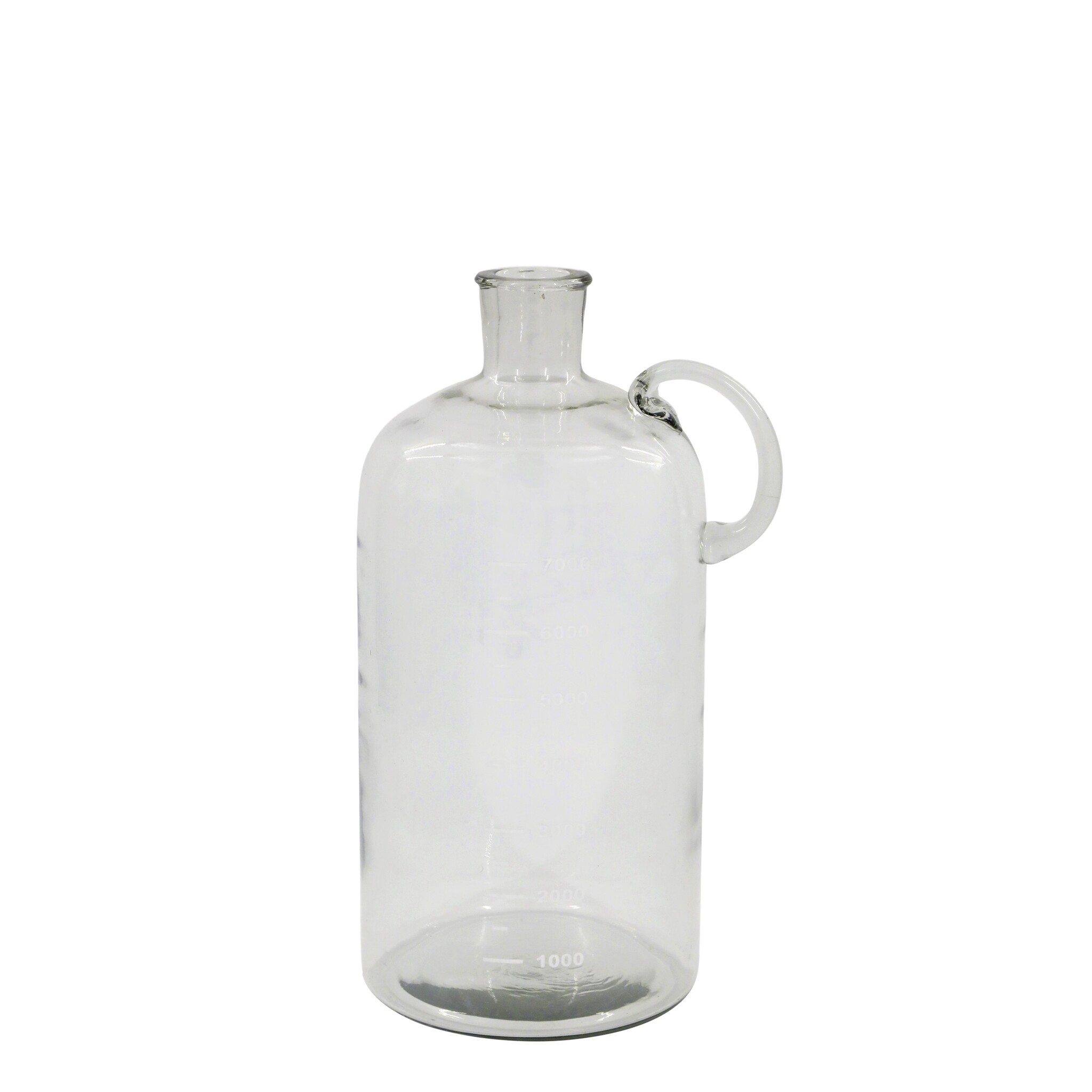 Glas Flasche mit Text, klar Höhe 38, Ø 18 cm