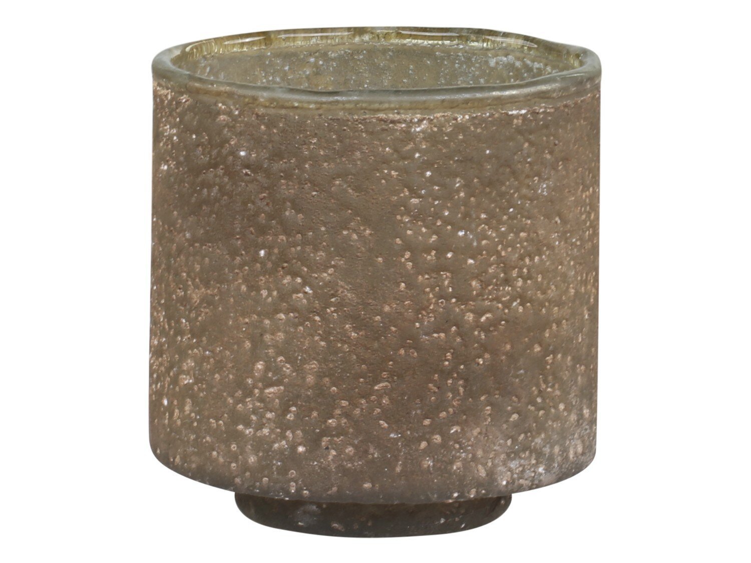 Glas Teelichthalter, antik latte H8/Ø9 cm