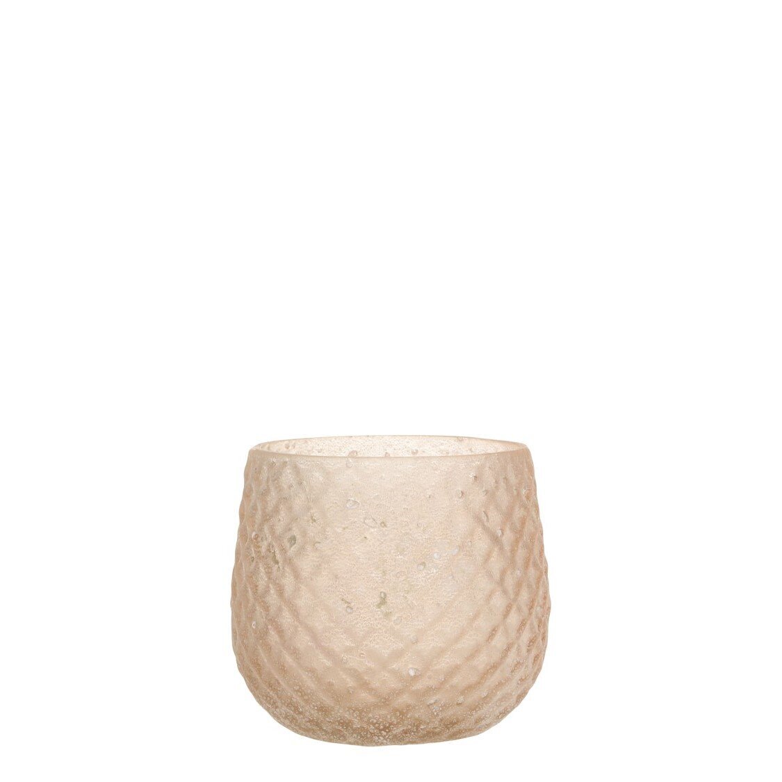 Glas Teelichthalter mit Muster, antique rosa 