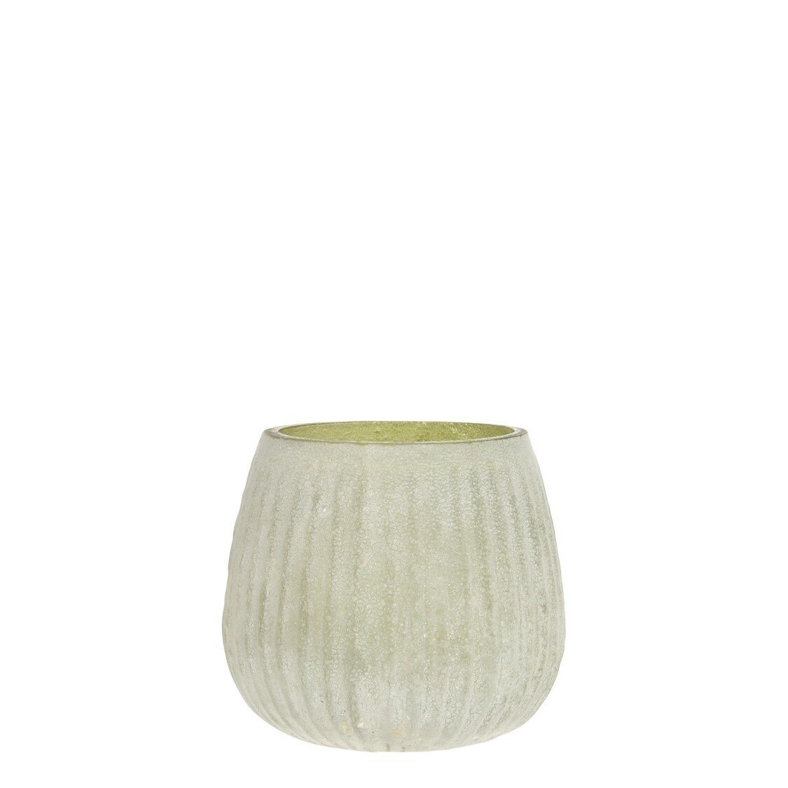 Glas Teelichthalter mit Muster, antique verte 