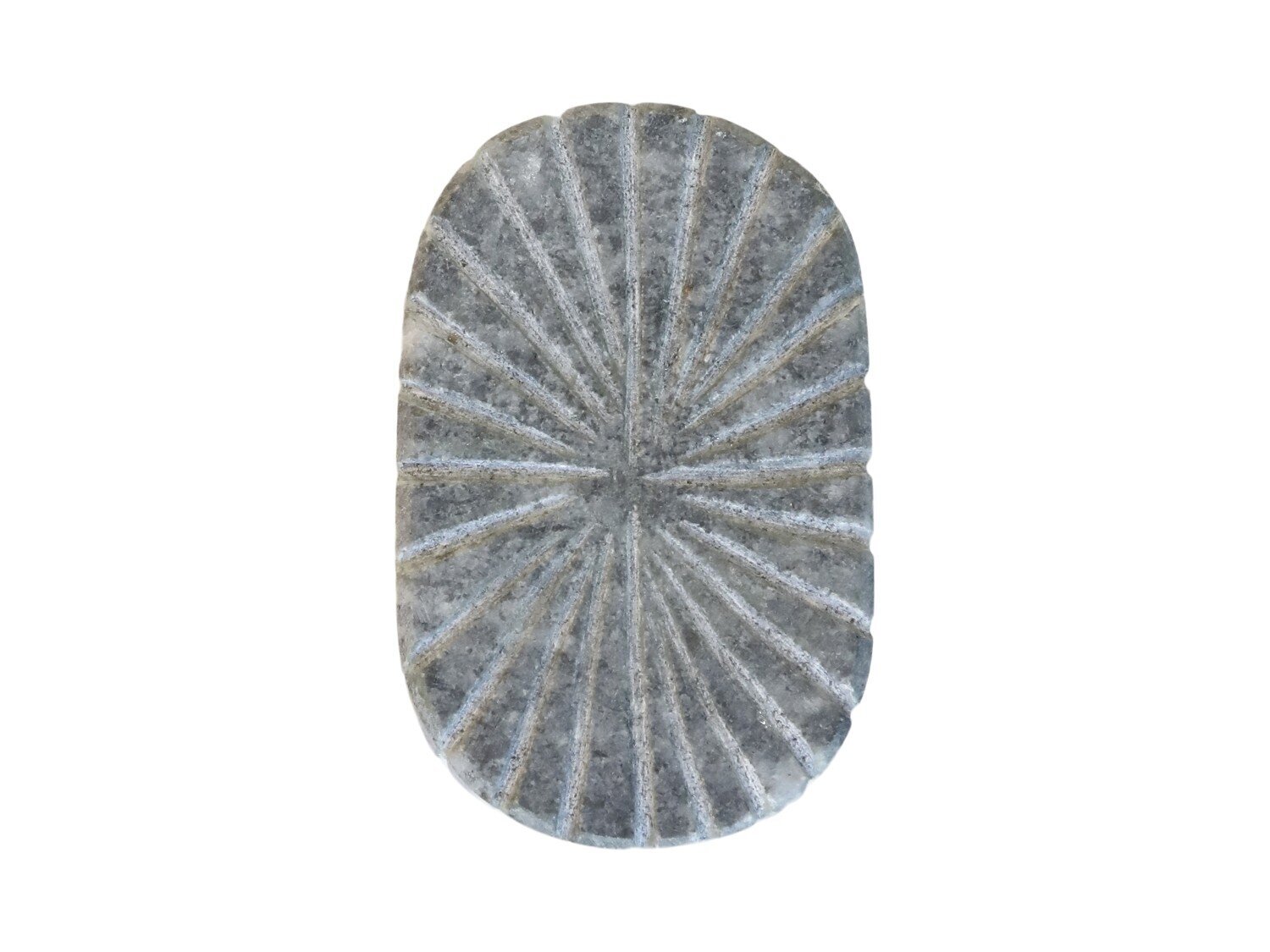 Griff aus Marmor mit Rillen, schwarz 