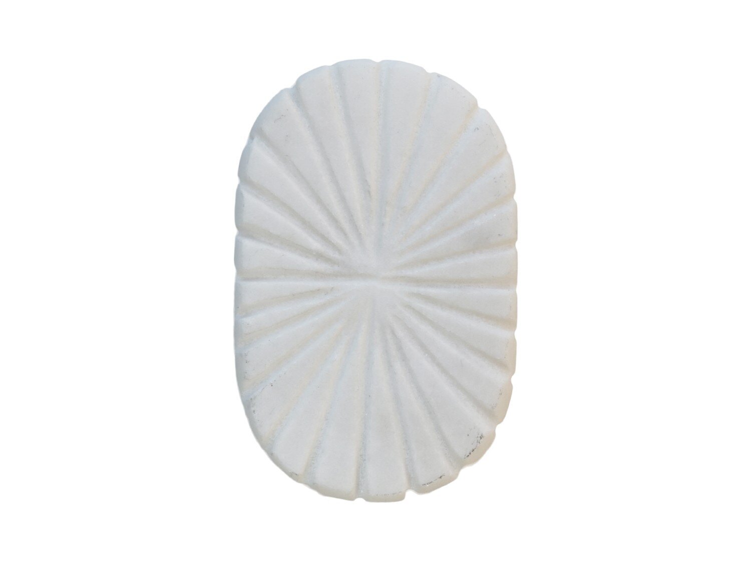 Griff aus Marmor mit Rillen, weiss 