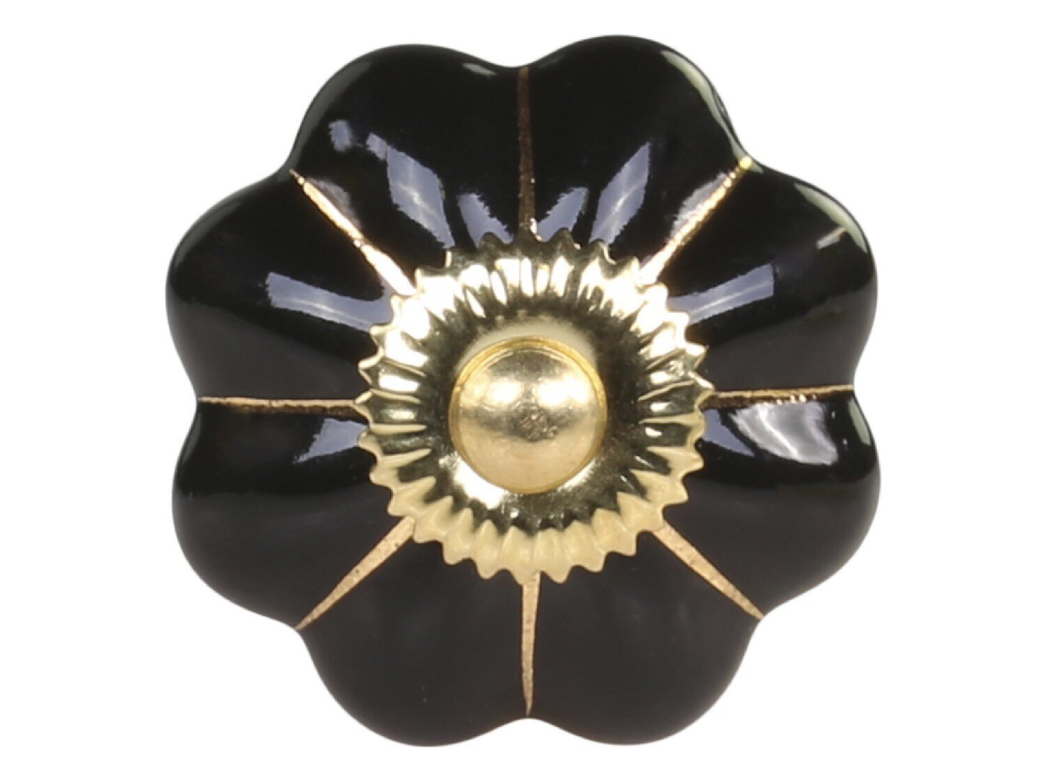 Griff in Blumenform, schwarz 