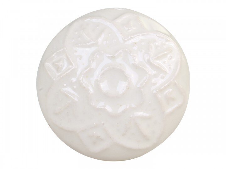 Griff mit Blumenmuster, antik weiss 