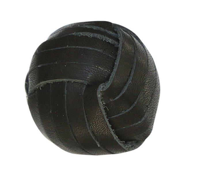 Chic Antique Griff schwarzes Leder, schwarz D3 cm