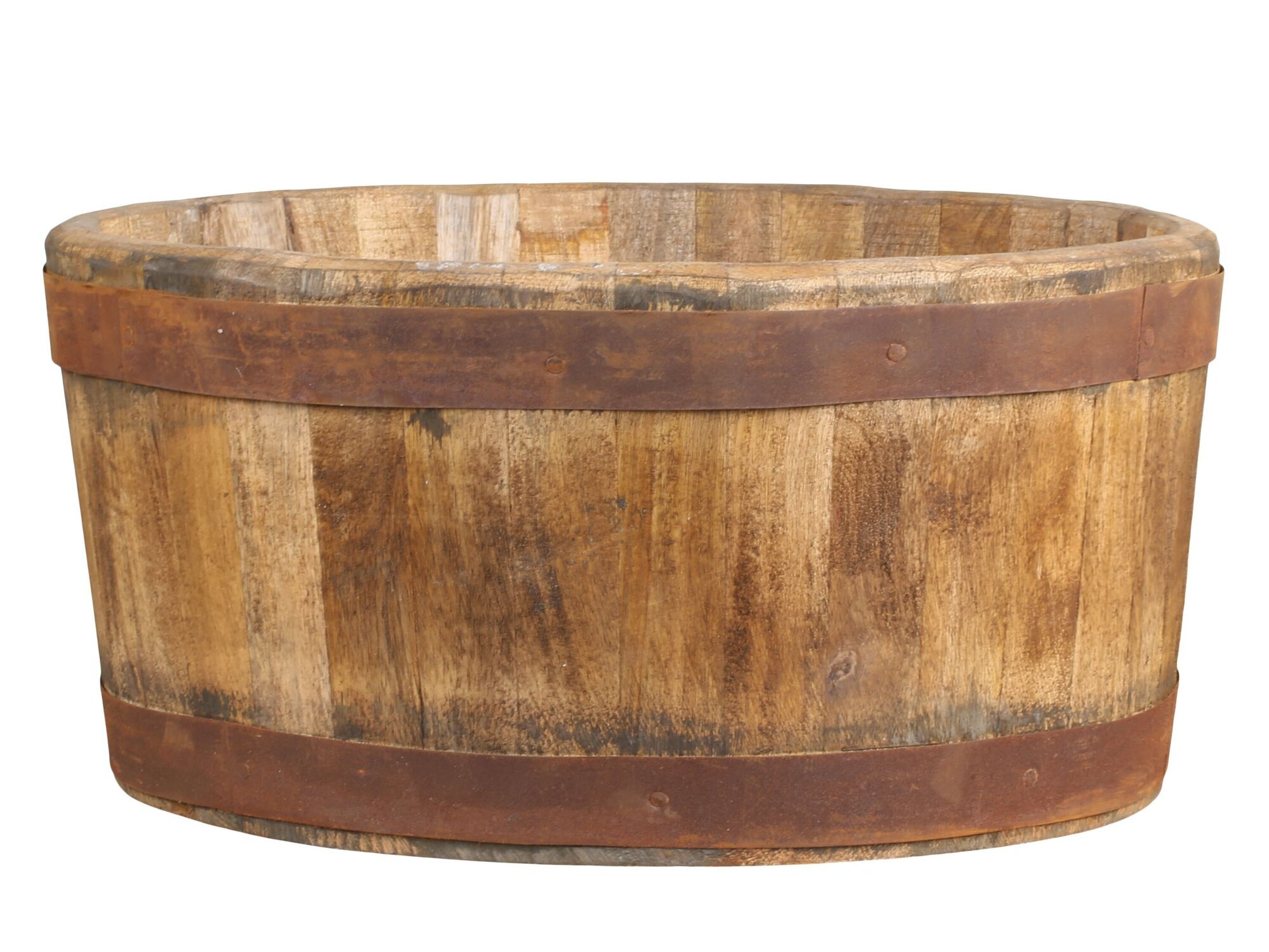 Grimaud alte Holzwanne, natur Ø 36 cm, H 17 cm