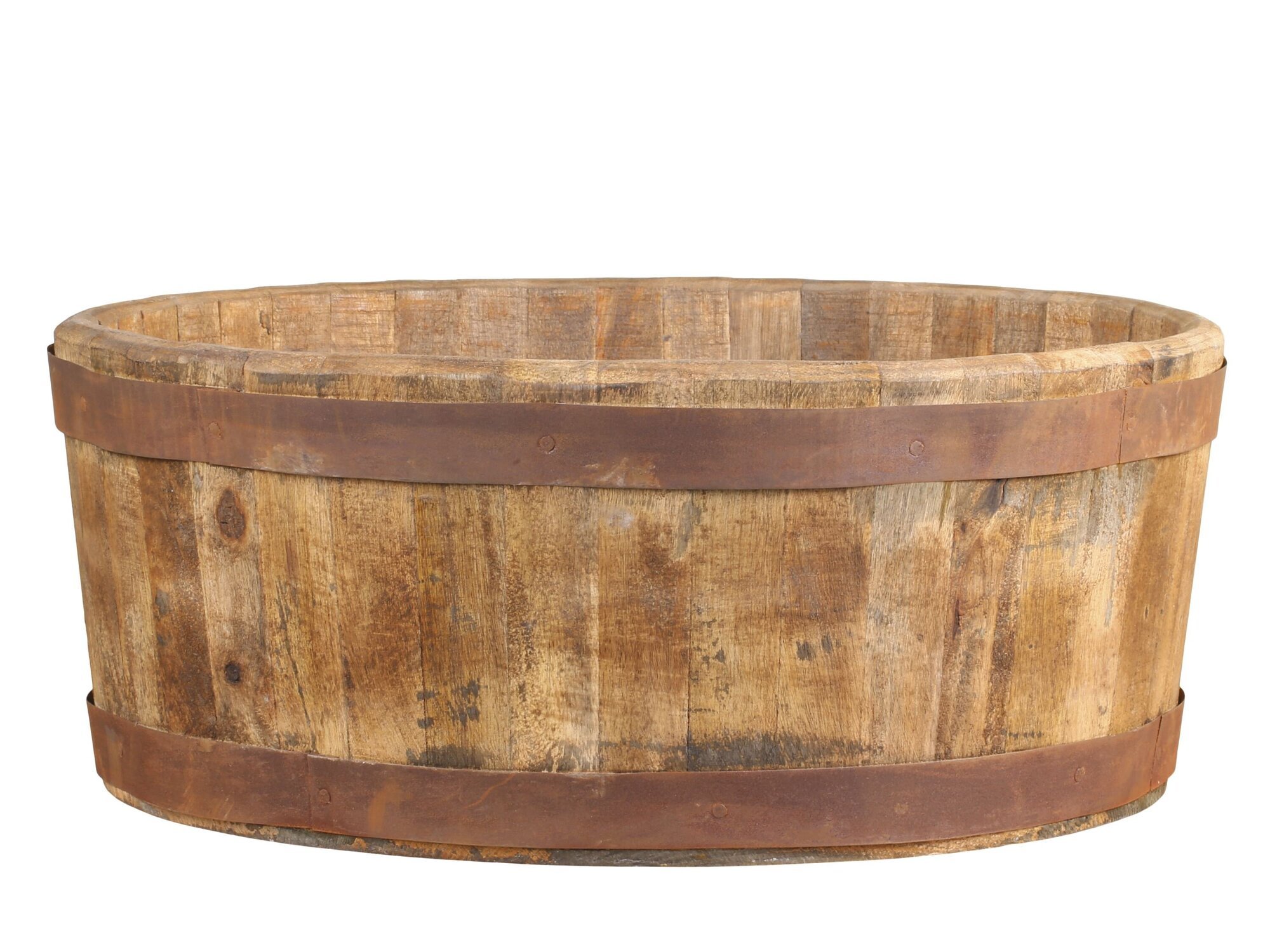 Grimaud alte Holzwanne, natur Ø 44 cm, H 17 cm