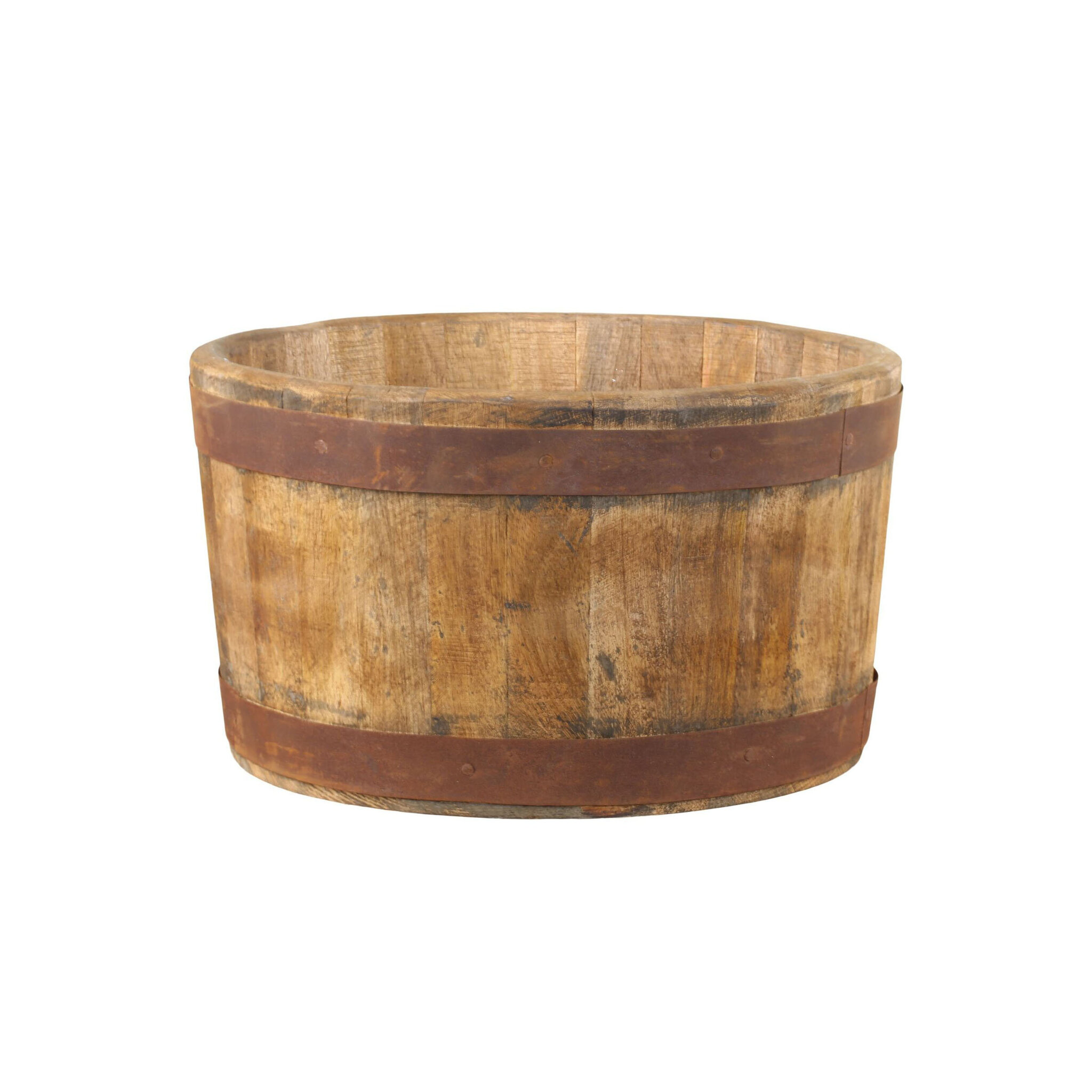 Grimaud alte Holzwanne, natur Ø 30 cm, H 17 cm