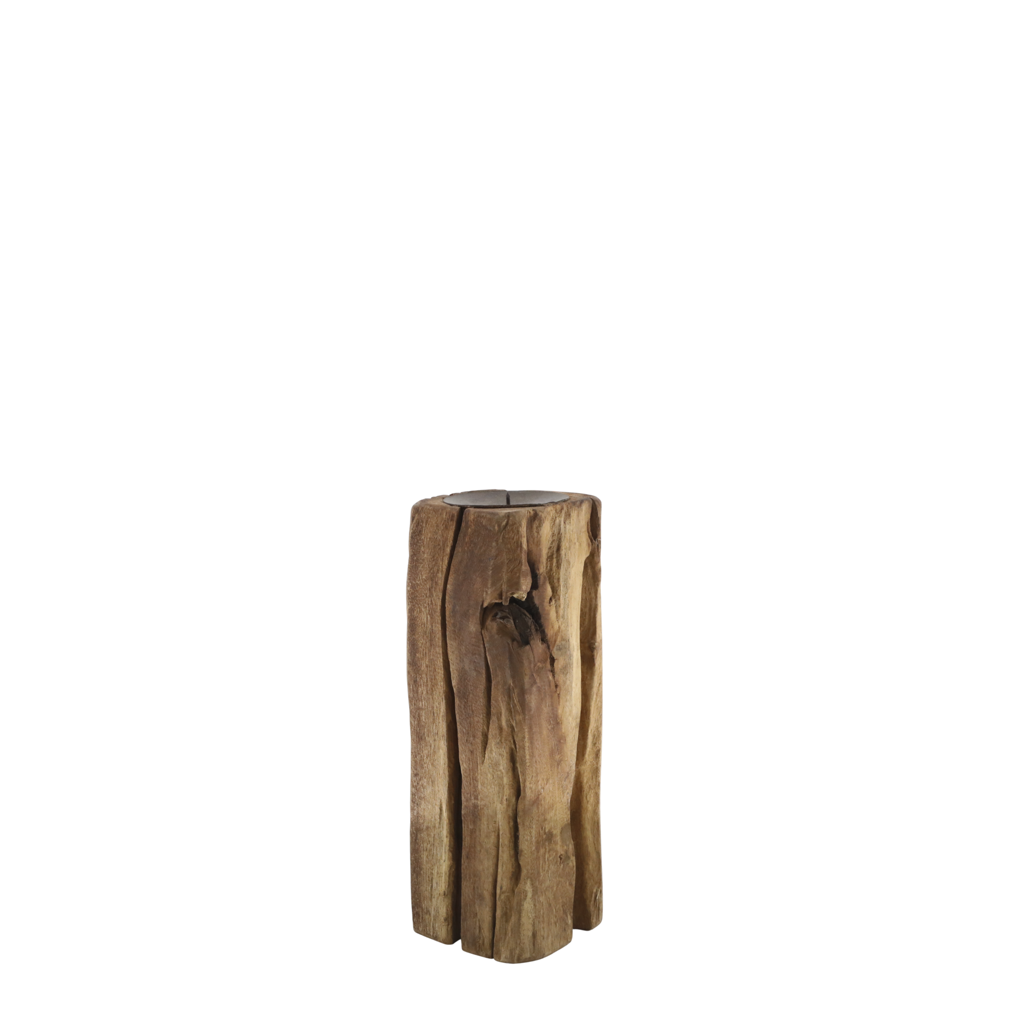Grimaud Kerzenständer für Stumpenkerzen, natur Höhe 28, Länge: 13, Breite: 10 cm