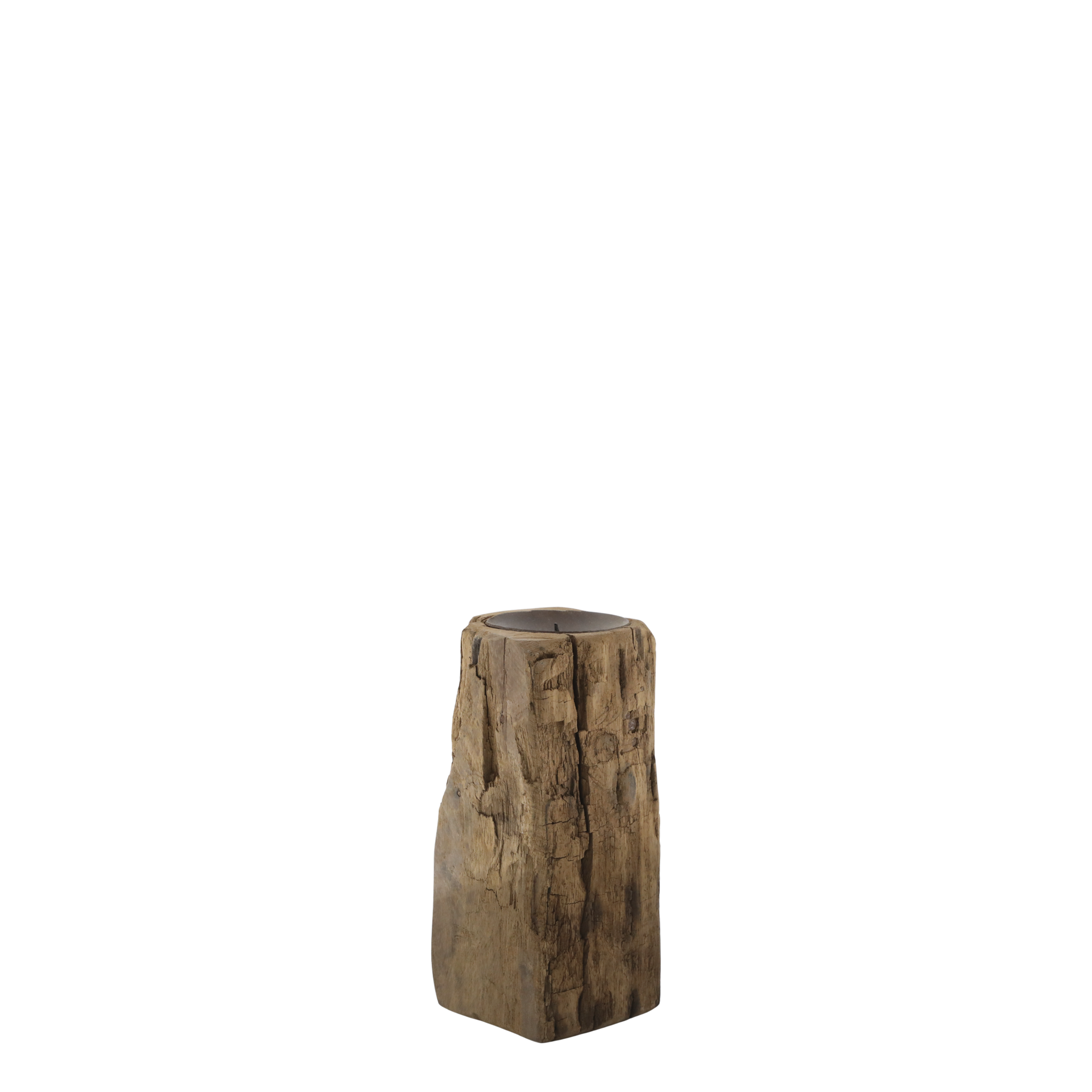 Grimaud Kerzenständer für Stumpenkerzen, natur Höhe 22, Länge: 13, Breite: 10 cm