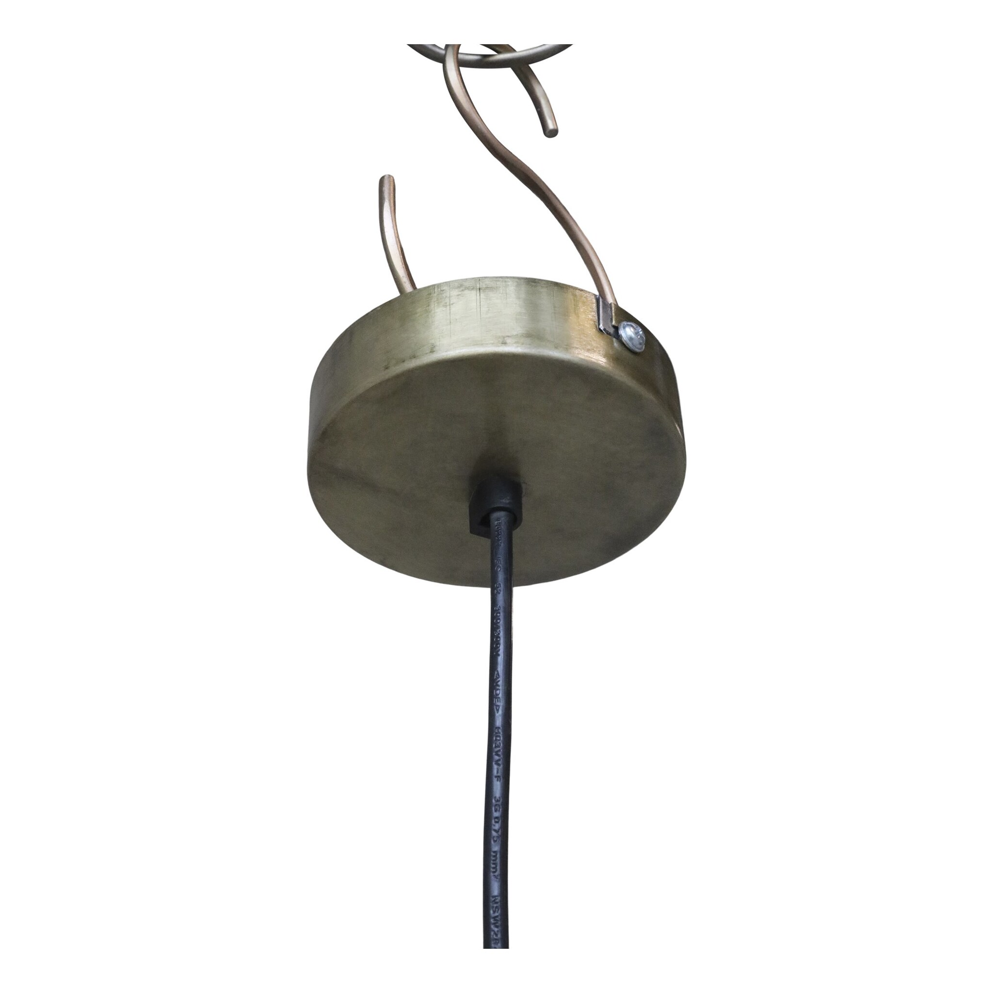 Hängelampe oval aus Rattangeflecht,  