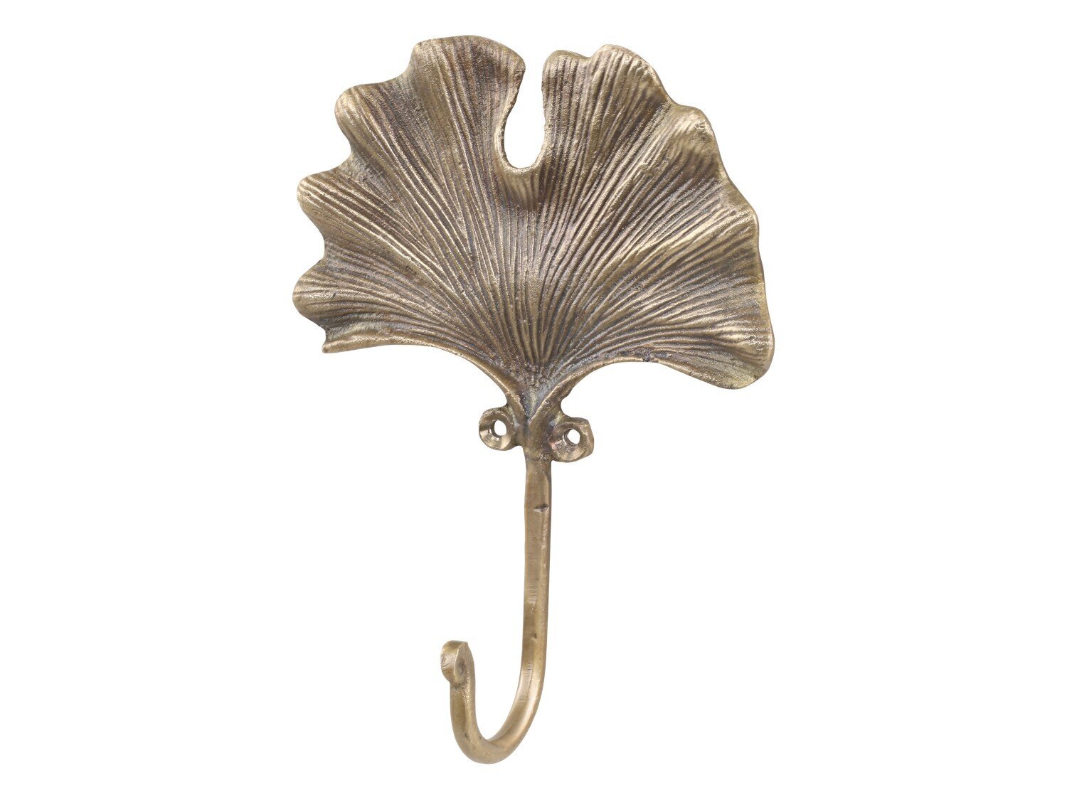 Haken in Blattform, antique messing 