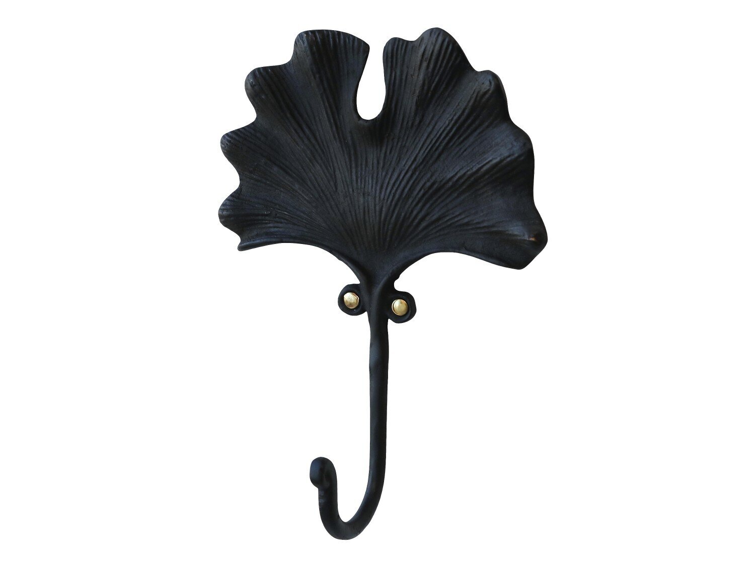 Haken in Blattform, antique schwarz 