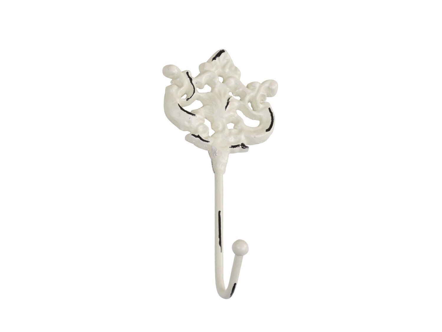 Haken mit Kronen Dekor, antik creme 