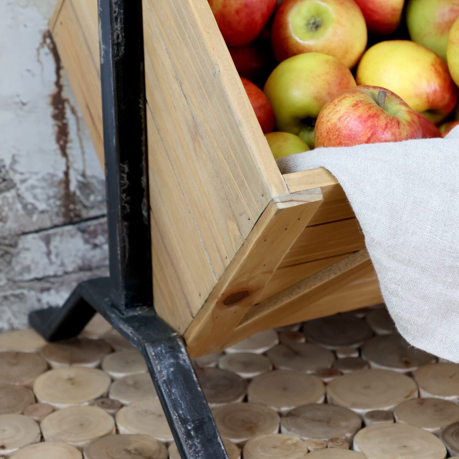 Halter mit Holzkisten, natur 