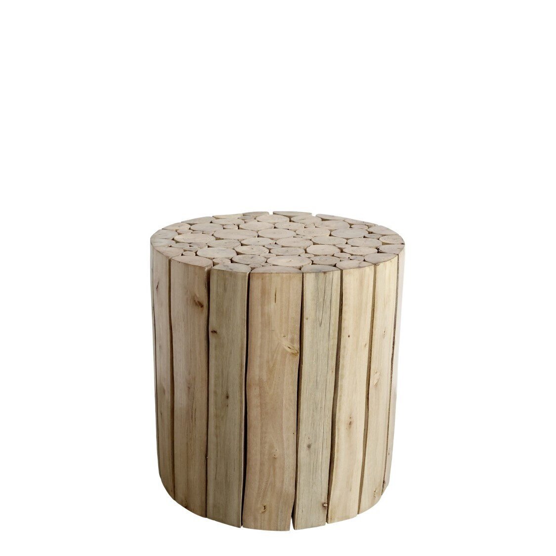 Hocker aus Eukalyptusholz, natur 