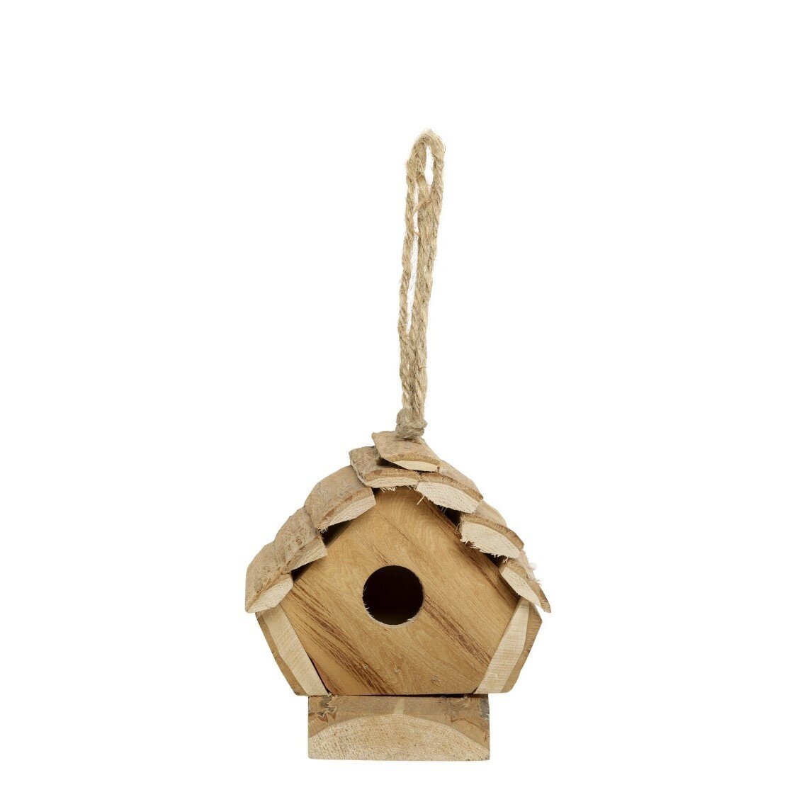 Holz Vogelhaus für den Garten, natur Höhe 13, Länge 14, Breite 13 cm