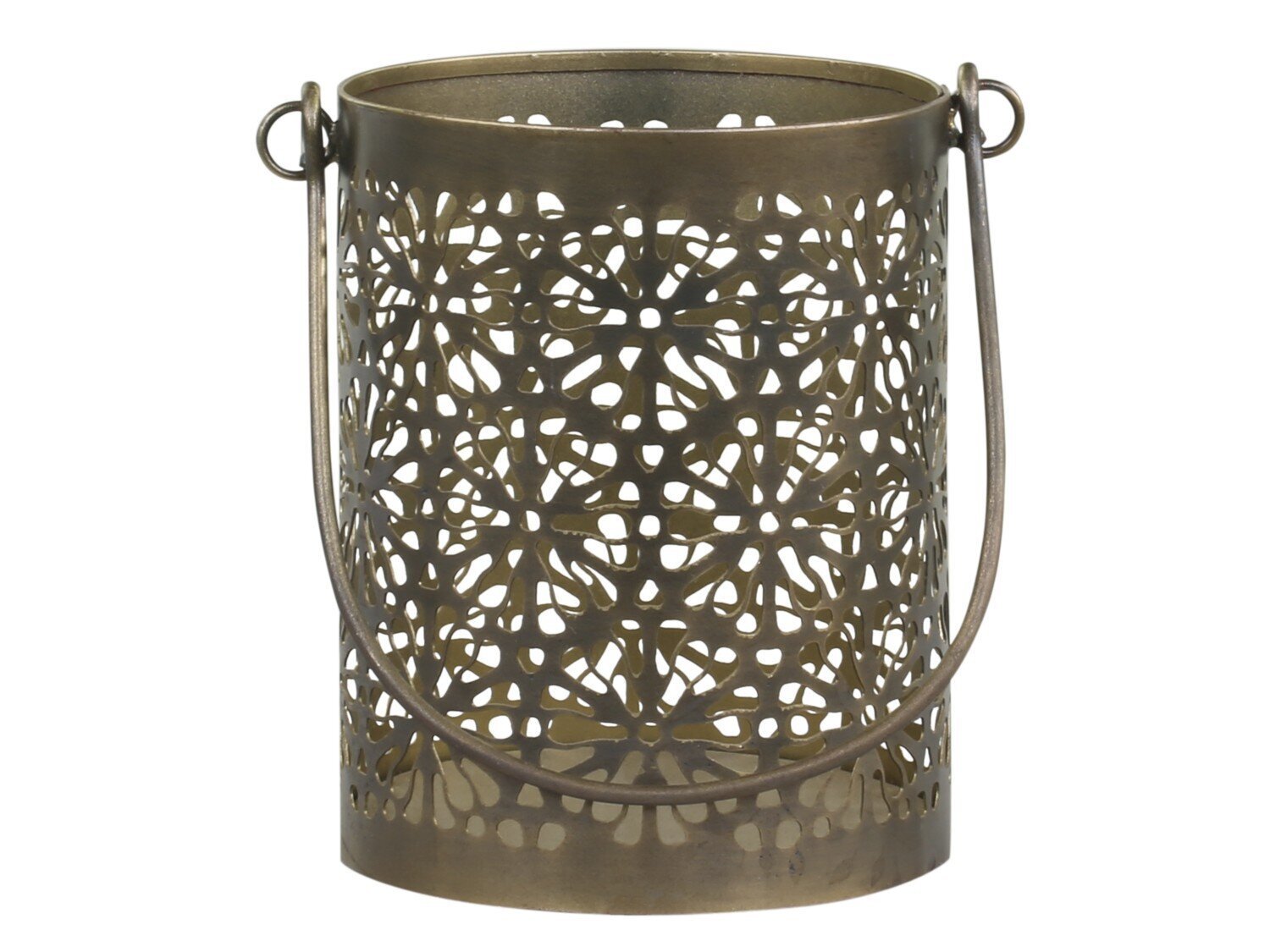 Hurricane mit Muster und Henkel, antik messing 