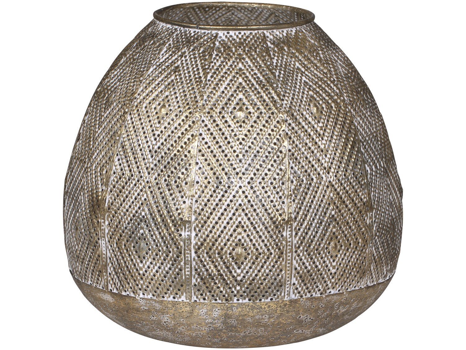 Hurricane Vire mit Rautenmuster, antik champagner H22/Ø22,5 cm