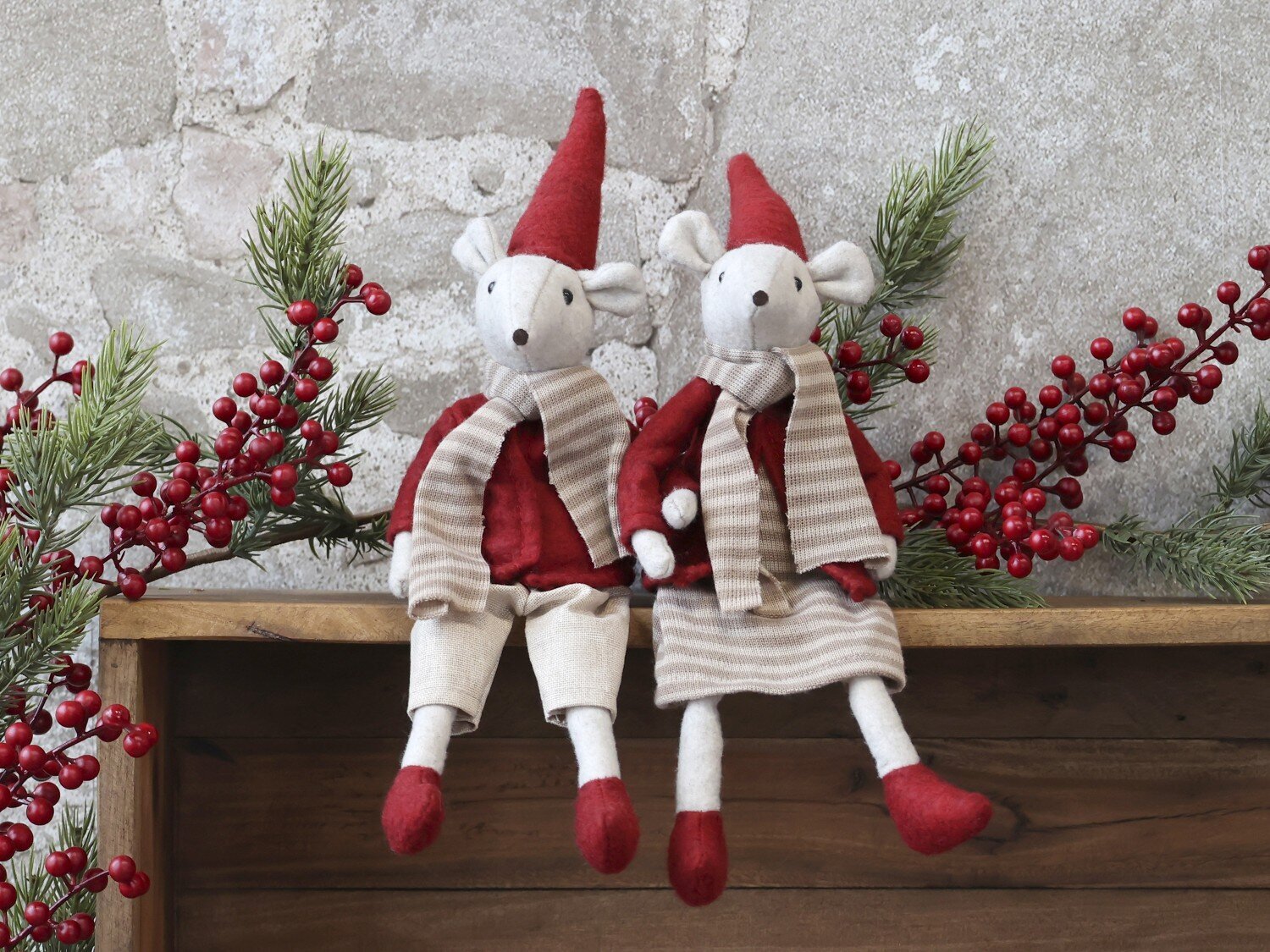 Julius & Juliane Weihnachtsmäuse, rot 