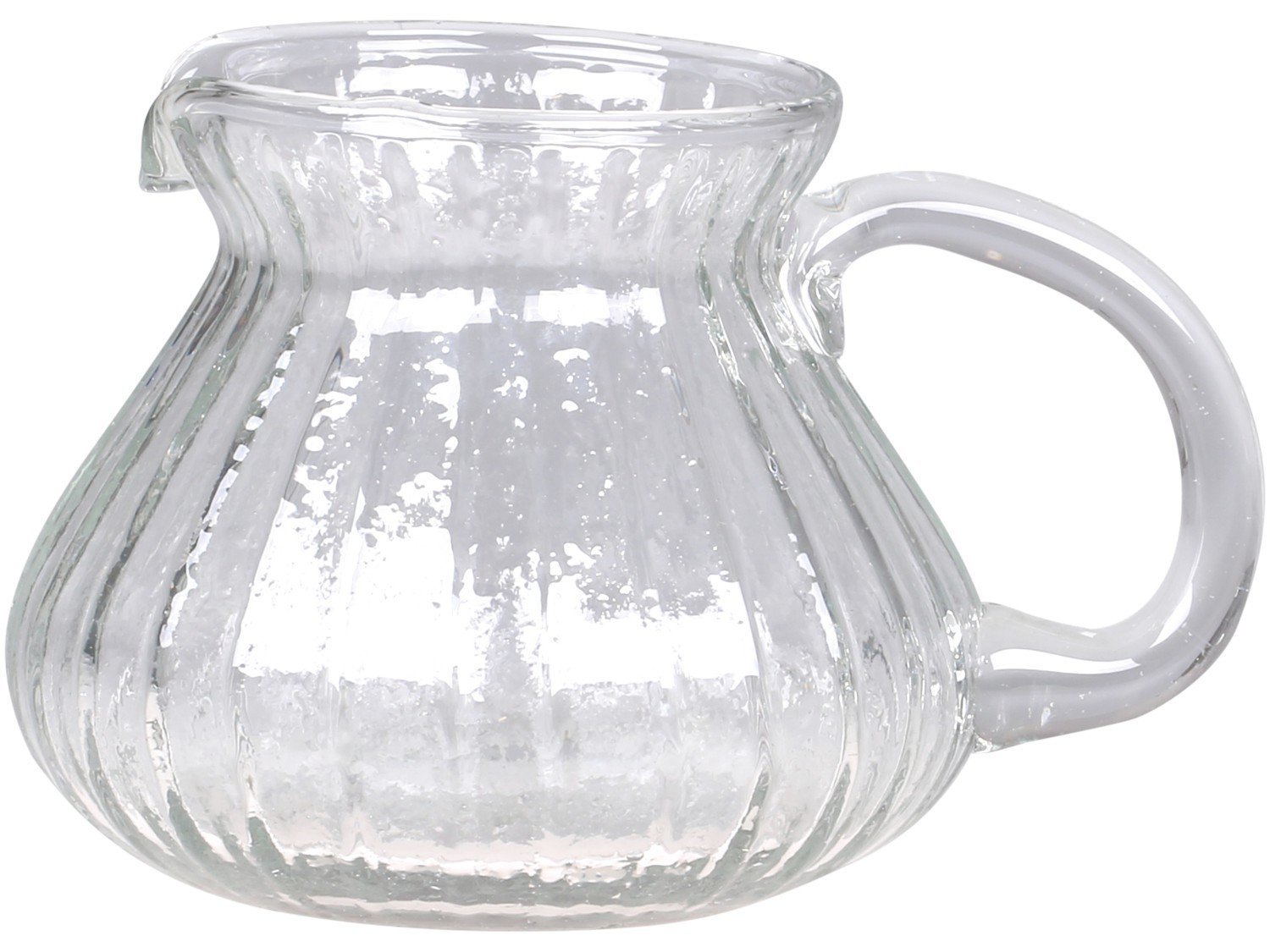 Kännchen mit Rillen, klar H9,5/L14/B11 cm