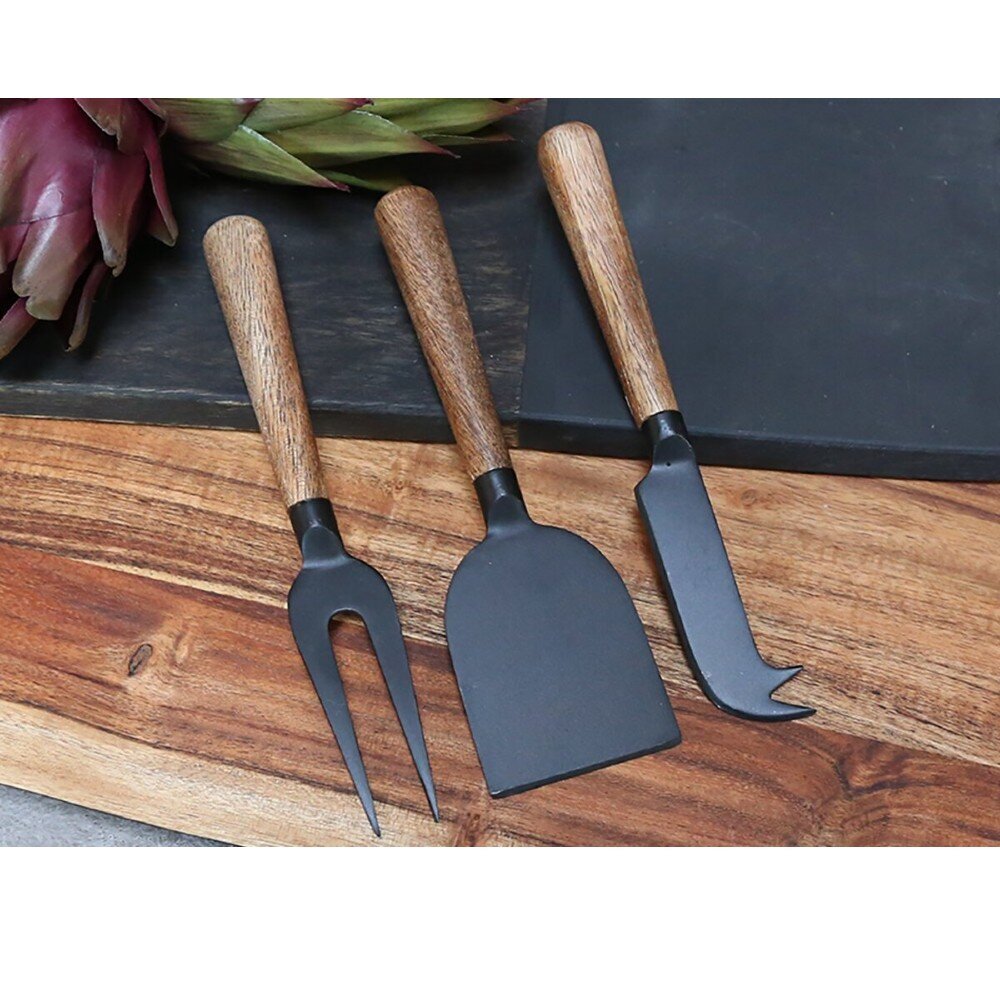Chic Antique Käsemesser Set, schwarz 