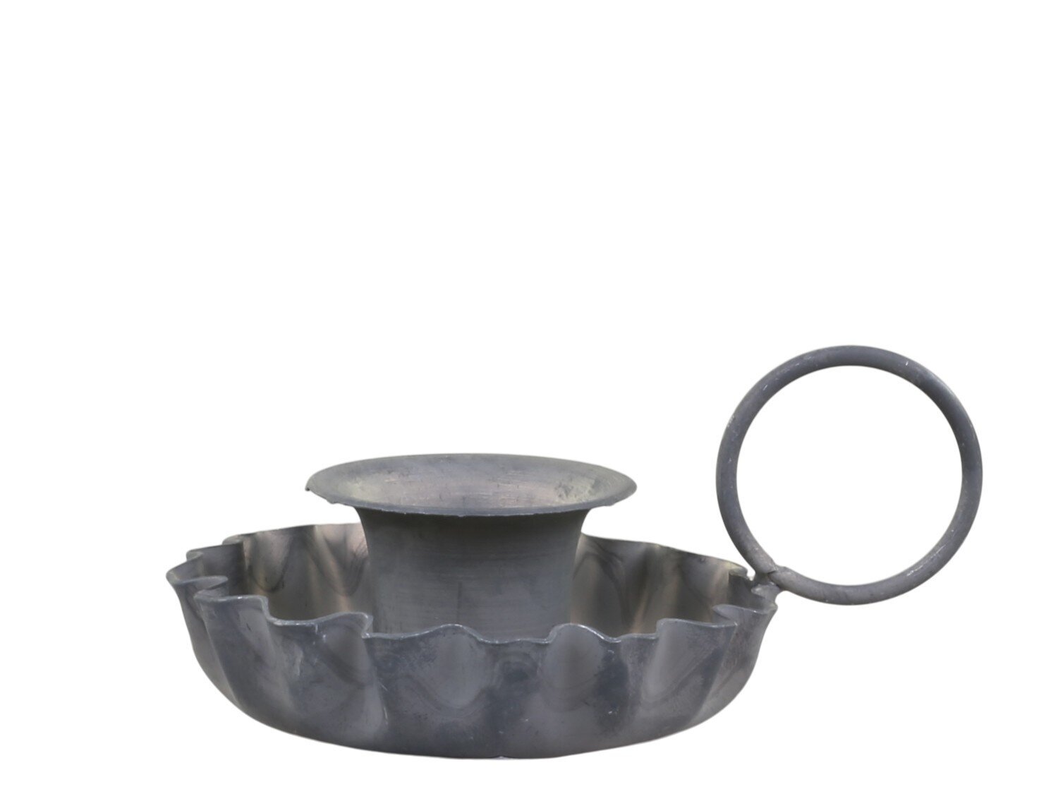 Kammerleuchter aus Metall, antique zink H4,5 x L9 x B6,5 cm