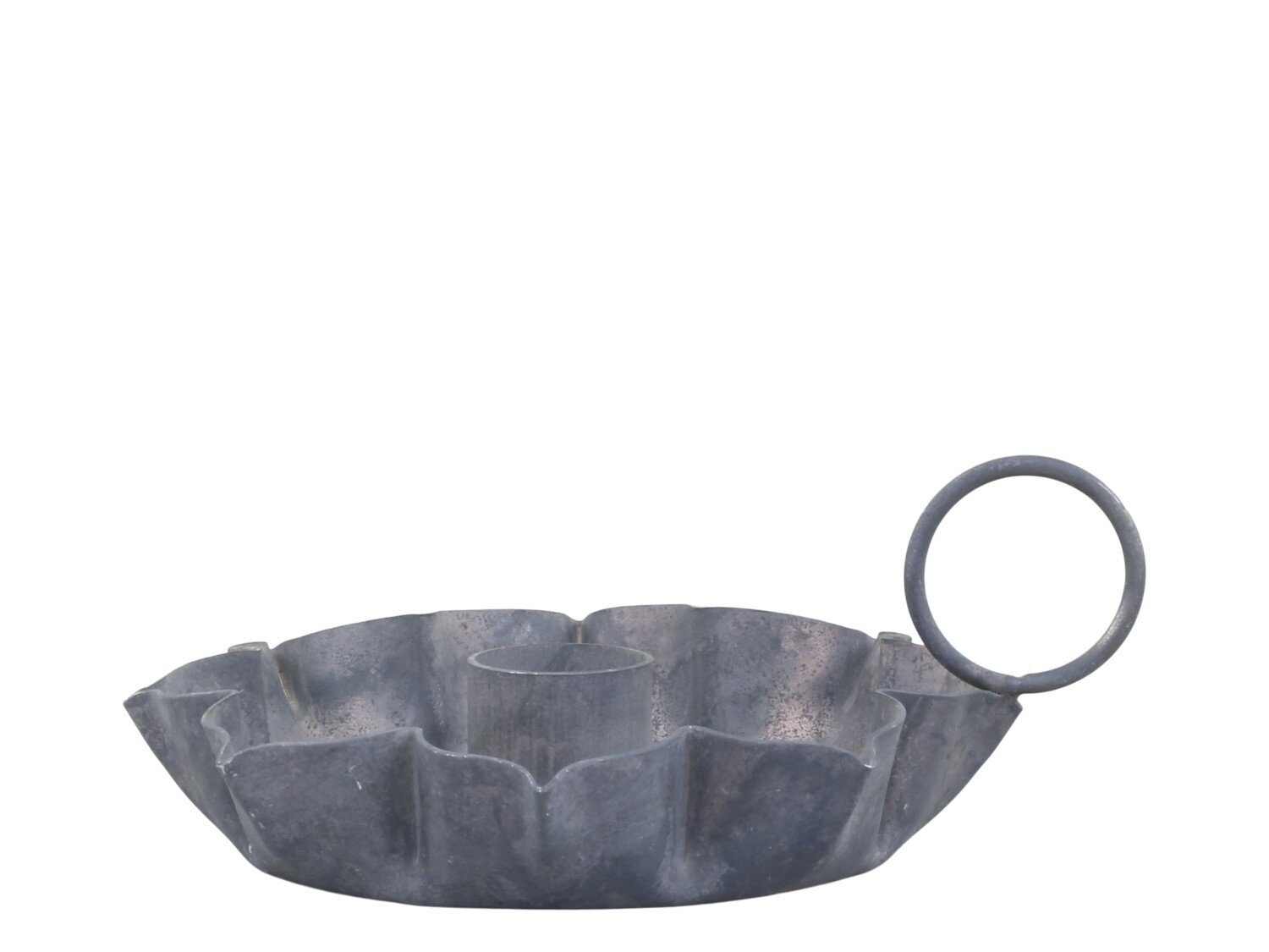 Kammerleuchter aus Metall, antique zink H5 x L12 x B11 cm