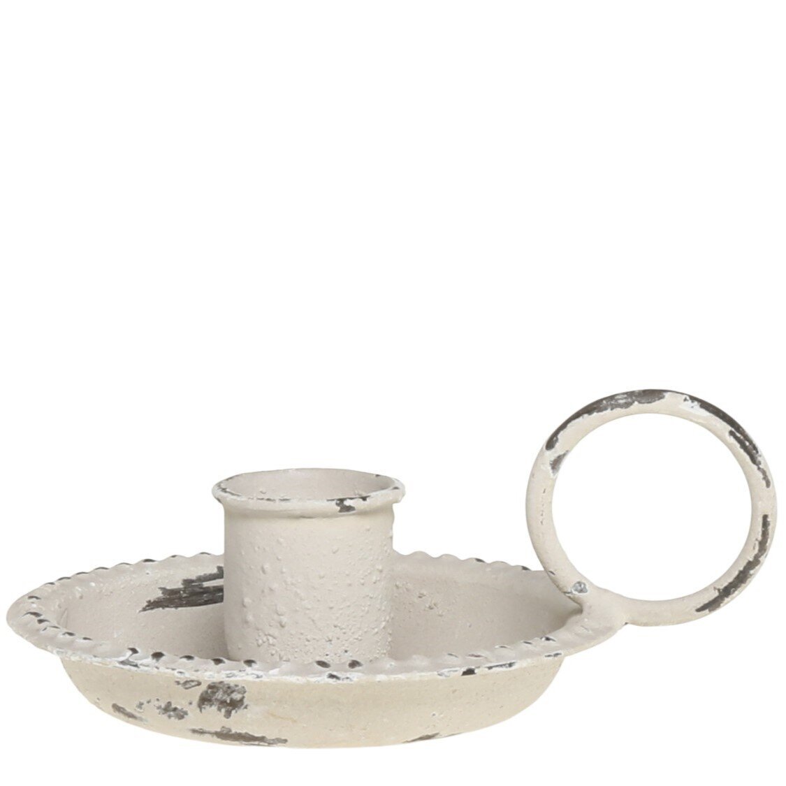 Kammerleuchter mit Perlkante, antique creme 