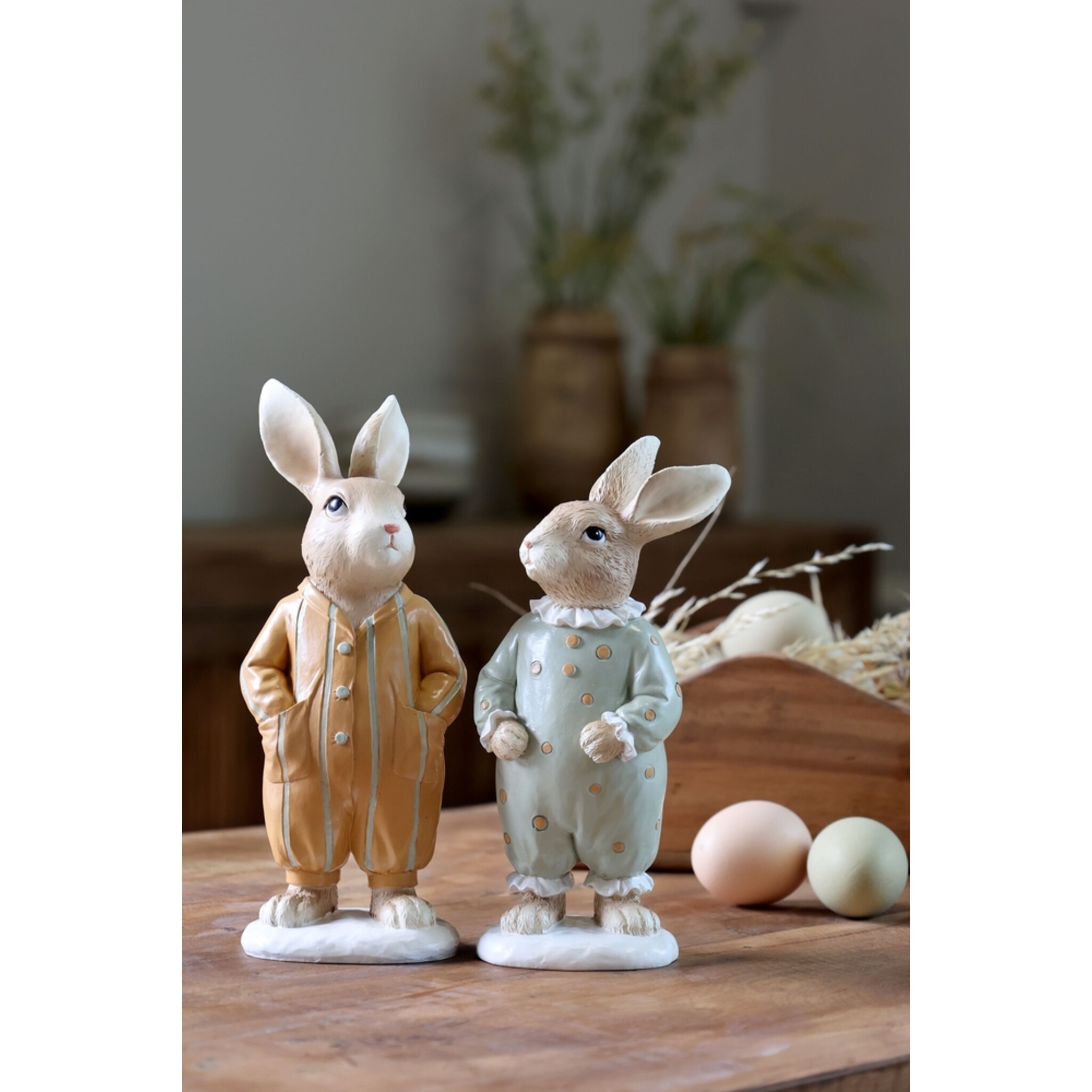Deko-Set Kaninchen im Pyjama 2er, braun 