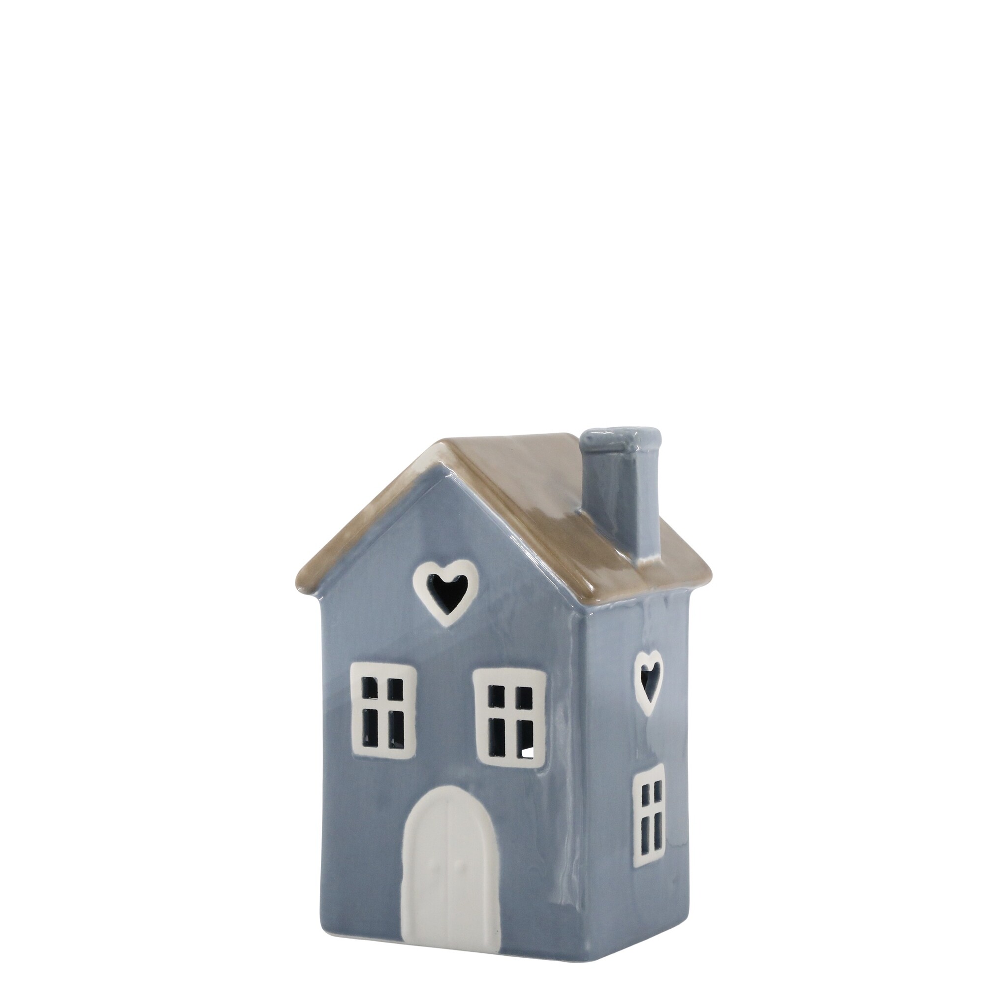 Keramikhäuschen Chamonix 10 Lichthaus für Teelicht , sky blue 